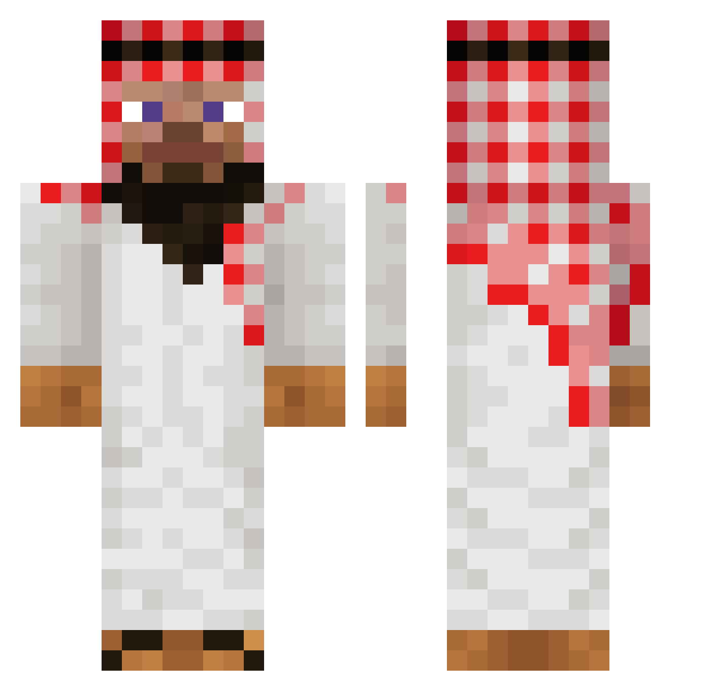 Lurkasovic Minecraft skin, front and back view