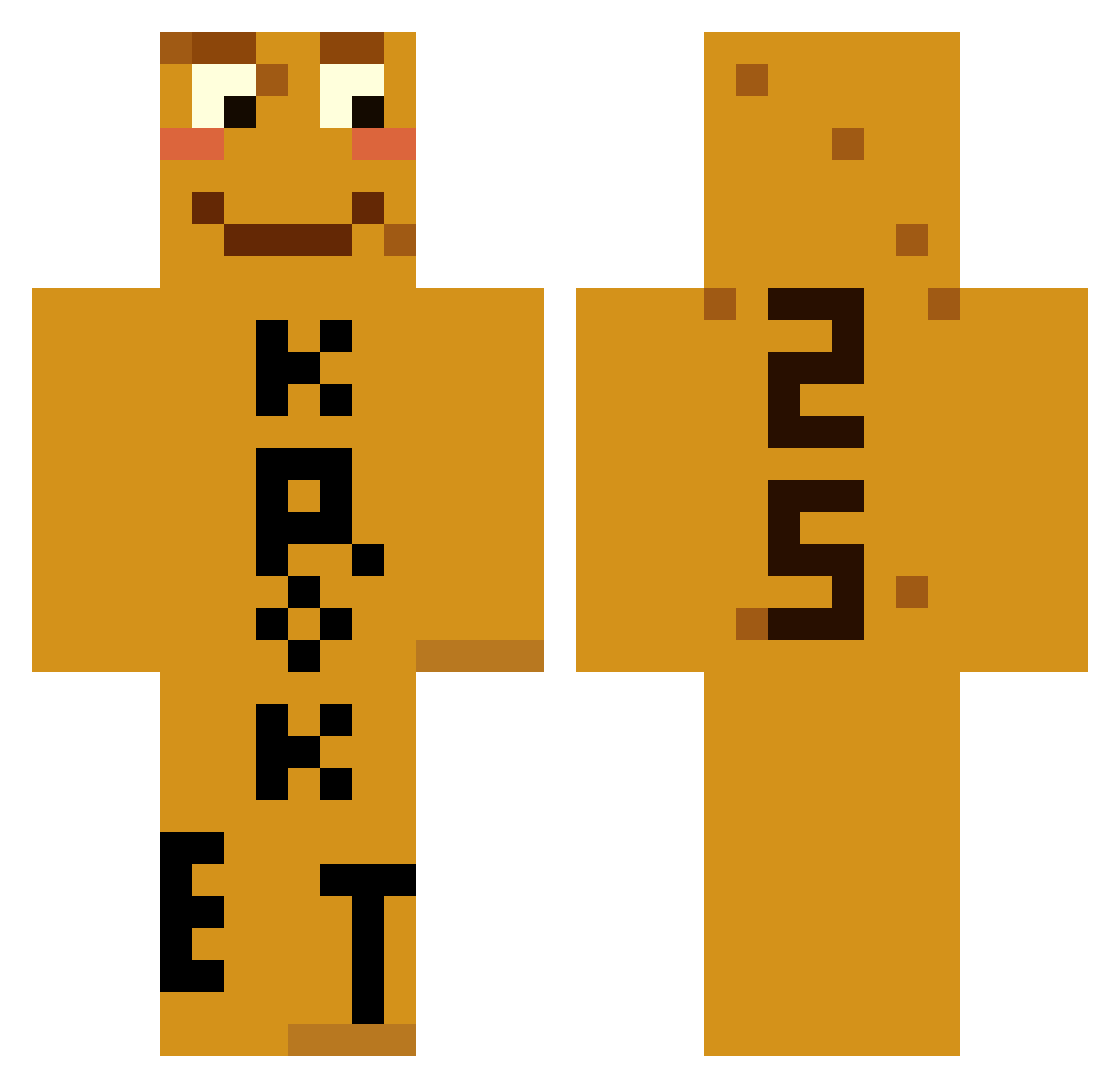 Kroketje25 Minecraft skin, front and back view