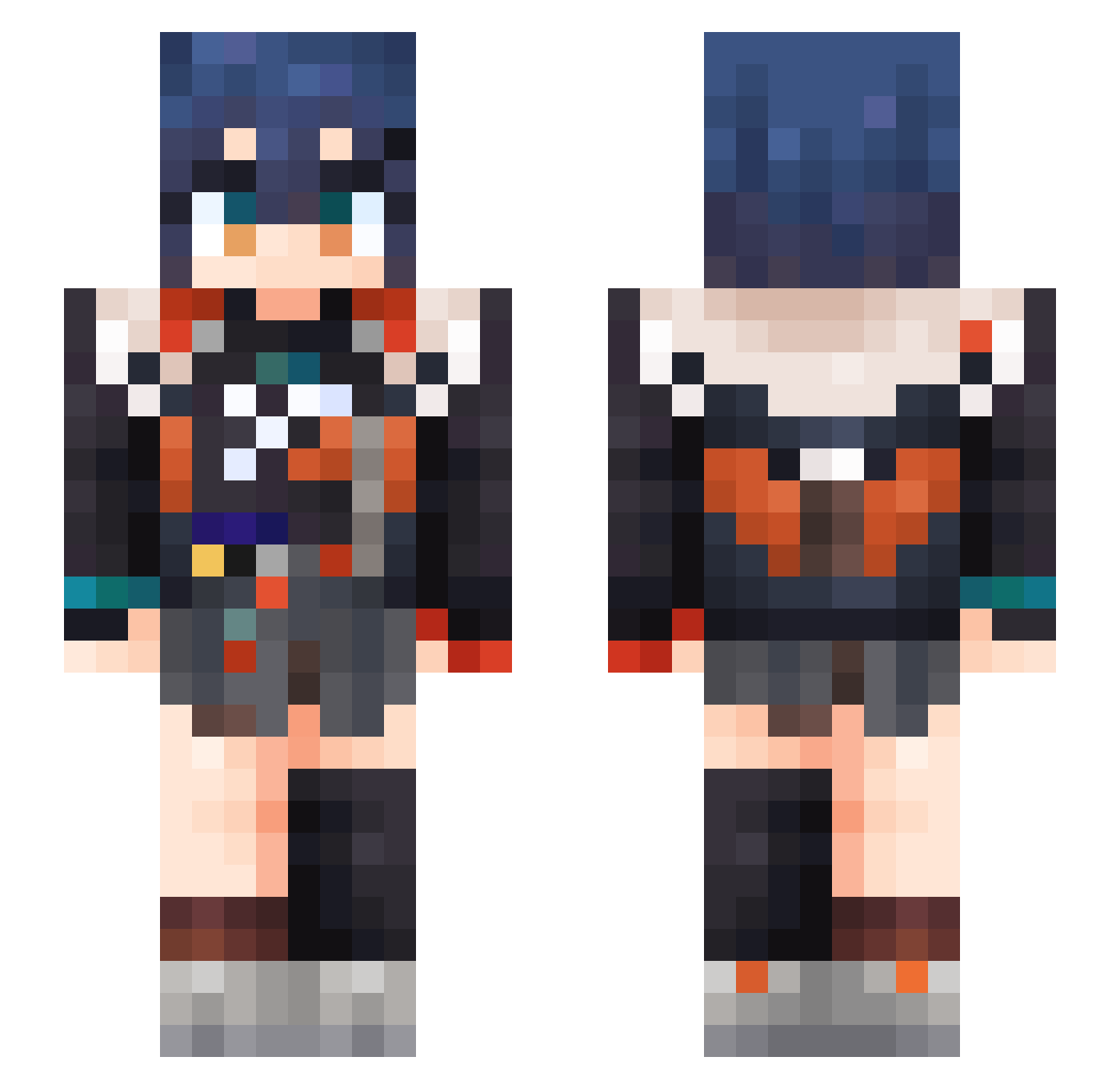 Zyron_uwu Minecraft skin, front and back view
