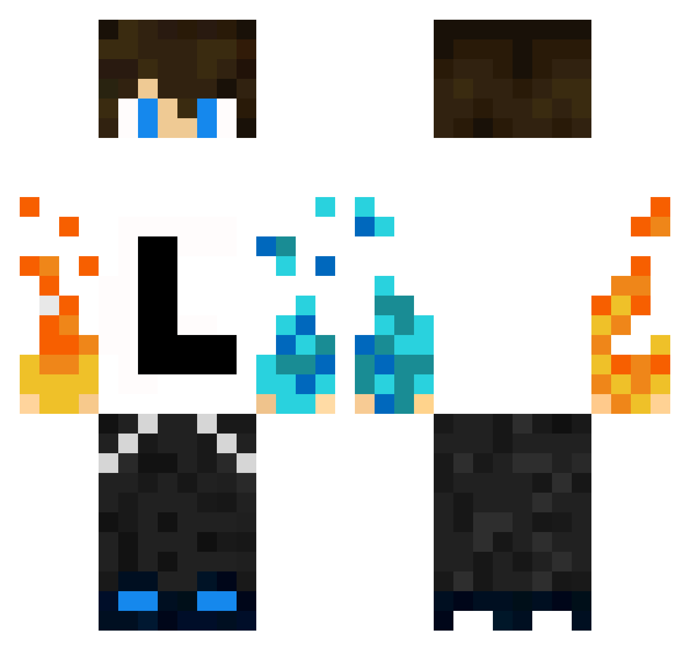 _LoopBR Minecraft skin, front and back view