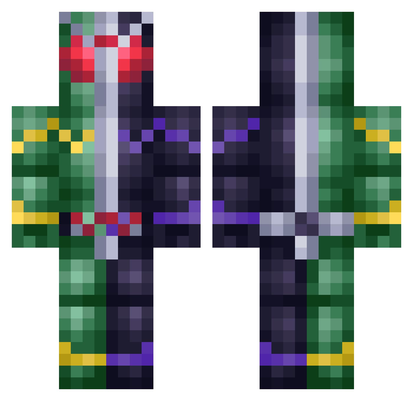 SonicBoom44 Minecraft skin, front and back view