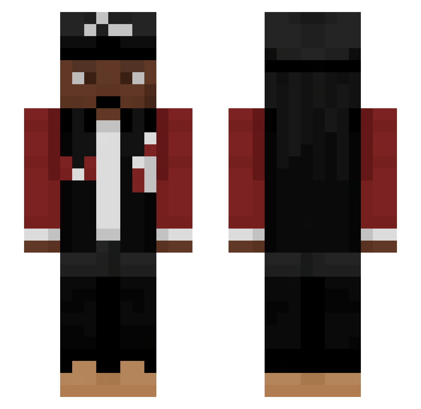 Quailmeister Minecraft skin, front and back view
