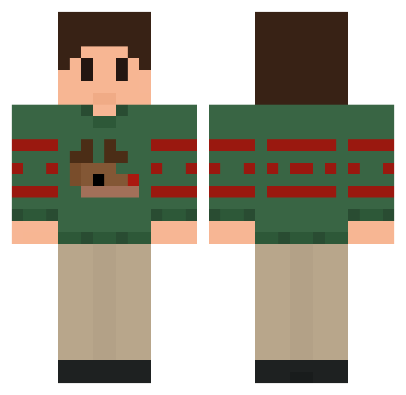 Canuck_Canoe Minecraft skin, front and back view