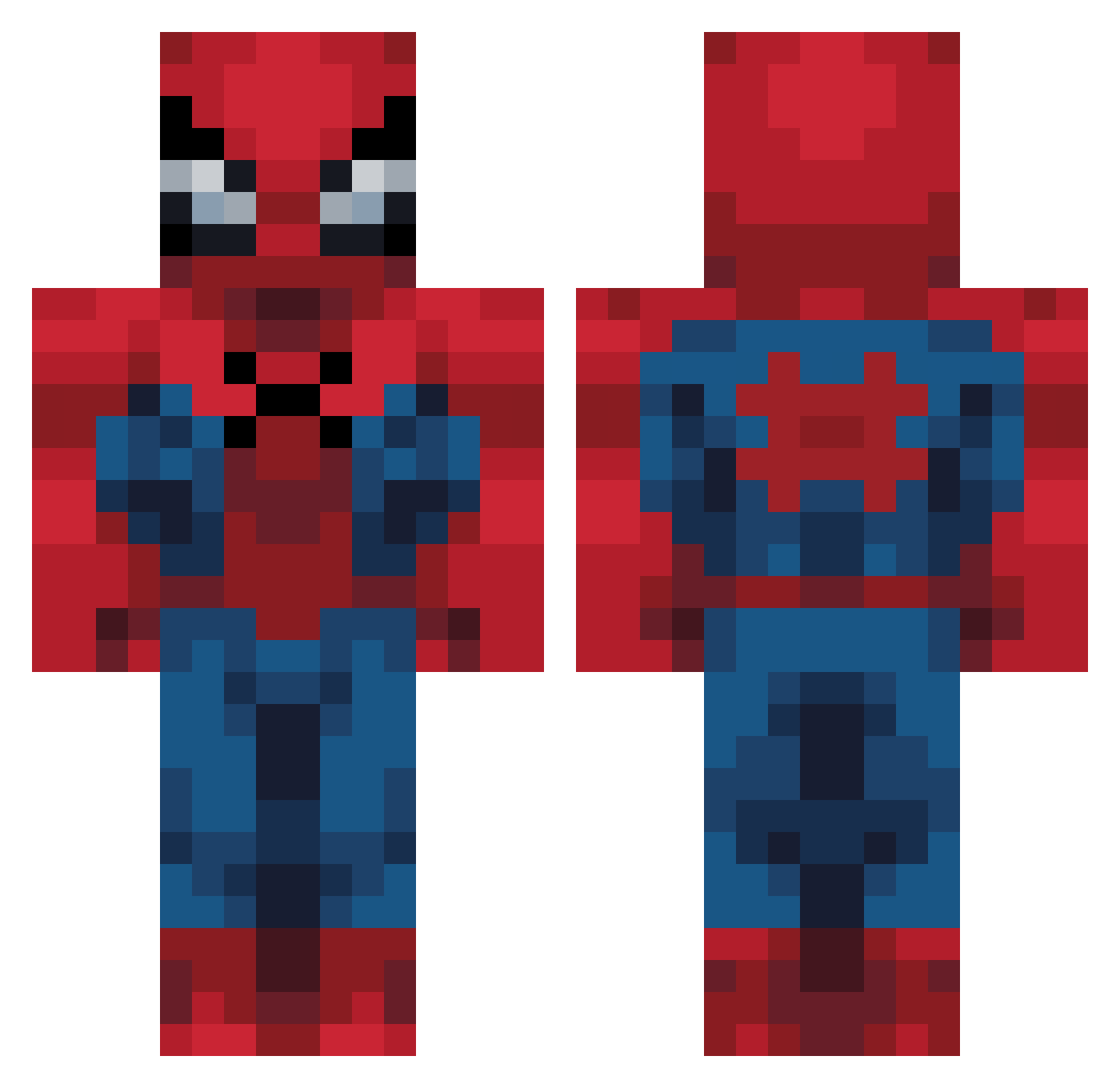 Birdychirdy Minecraft skin, front and back view