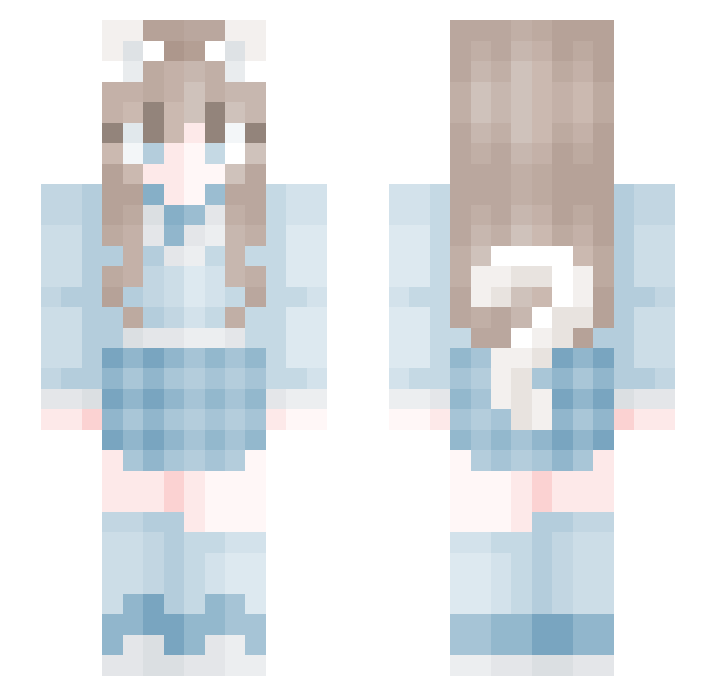 DaCapo_Anew Minecraft skin, front and back view