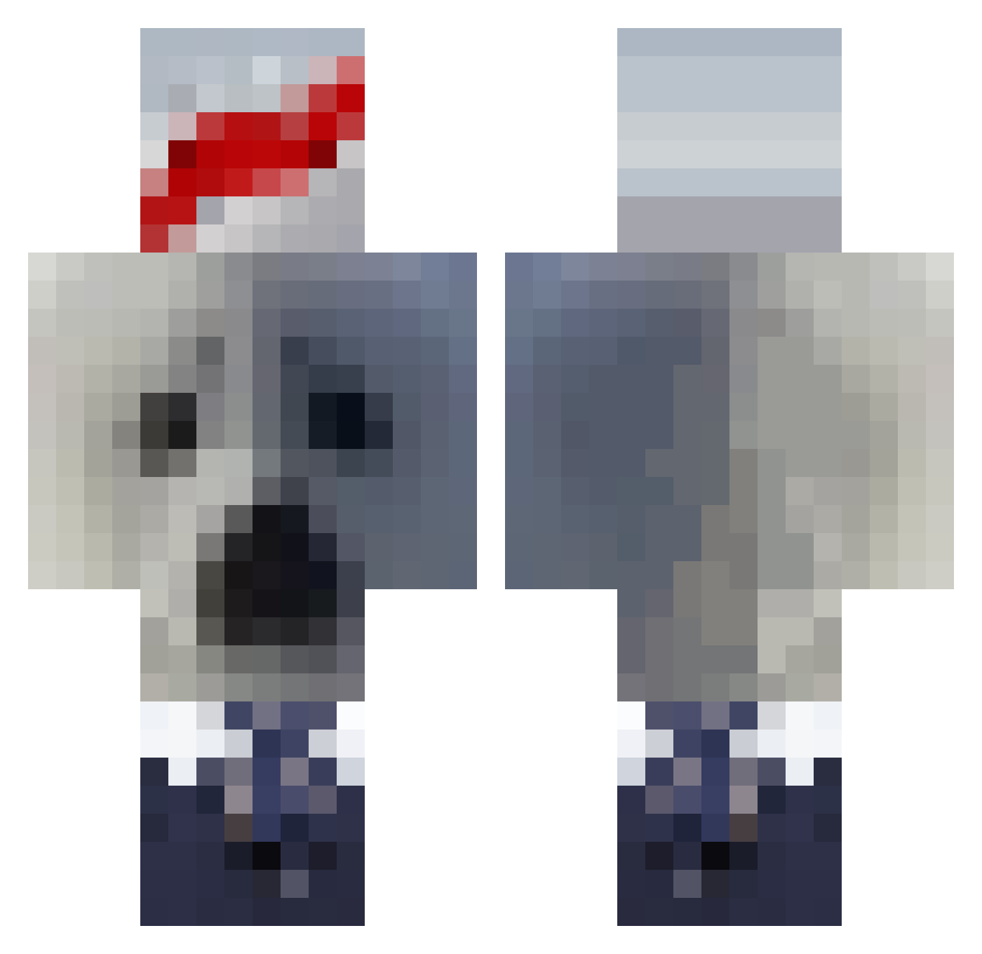 Funkyllama Minecraft skin, front and back view