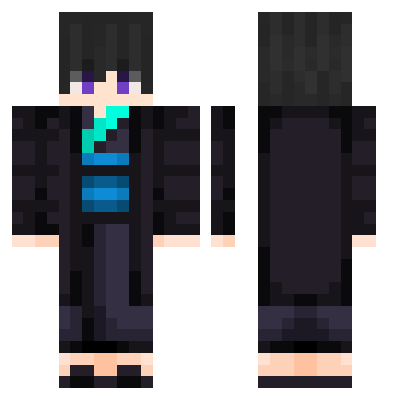 EncryptedKoala23 Minecraft skin, front and back view