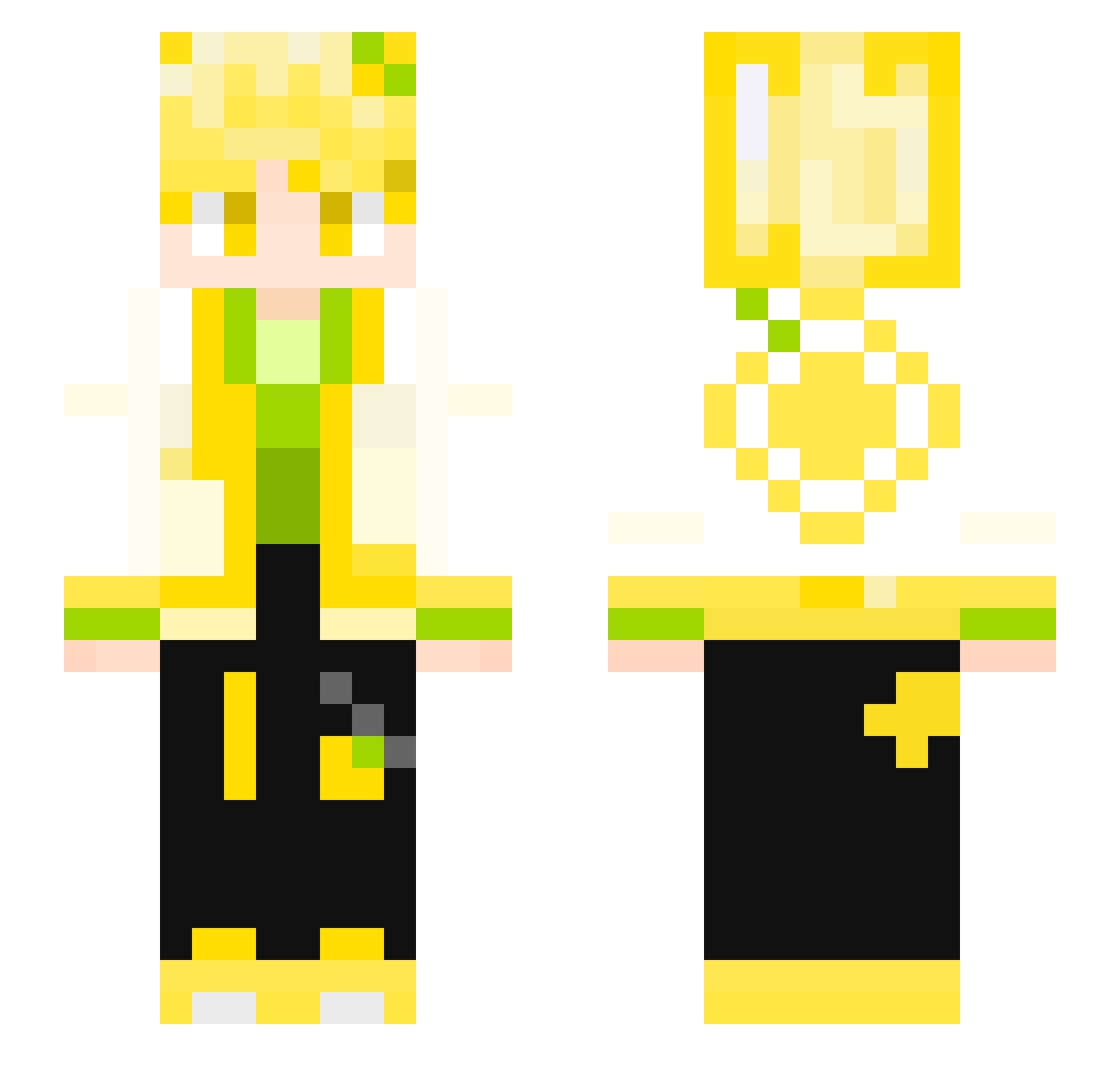 Lemony_MC Minecraft skin, front and back view