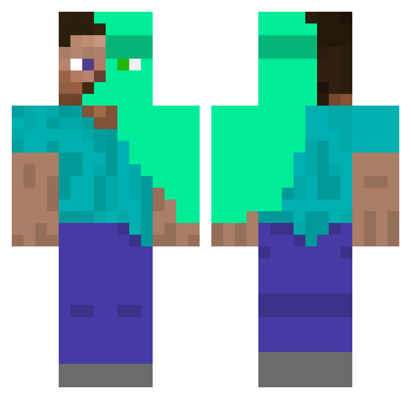 mr_WasserFlasahe Minecraft skin, front and back view