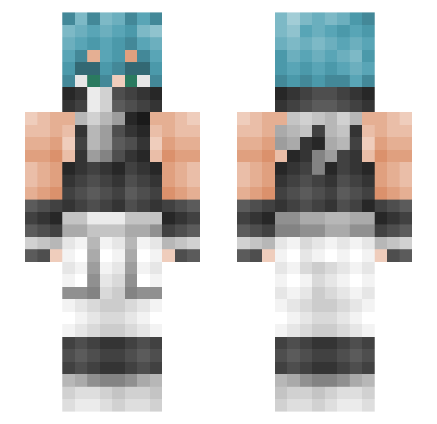 ZVERbb Minecraft skin, front and back view
