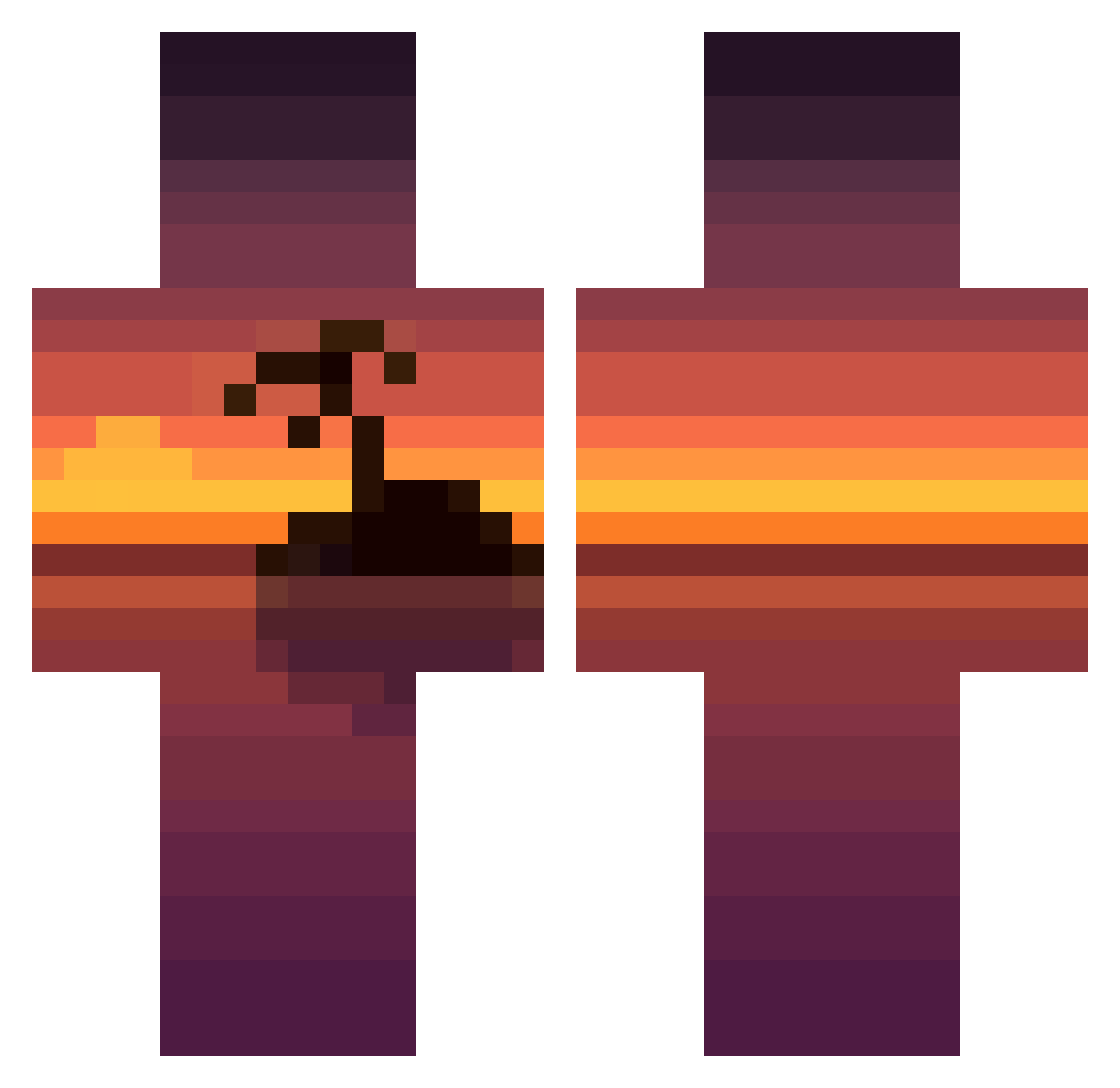 Megasaxophone08 Minecraft skin, front and back view