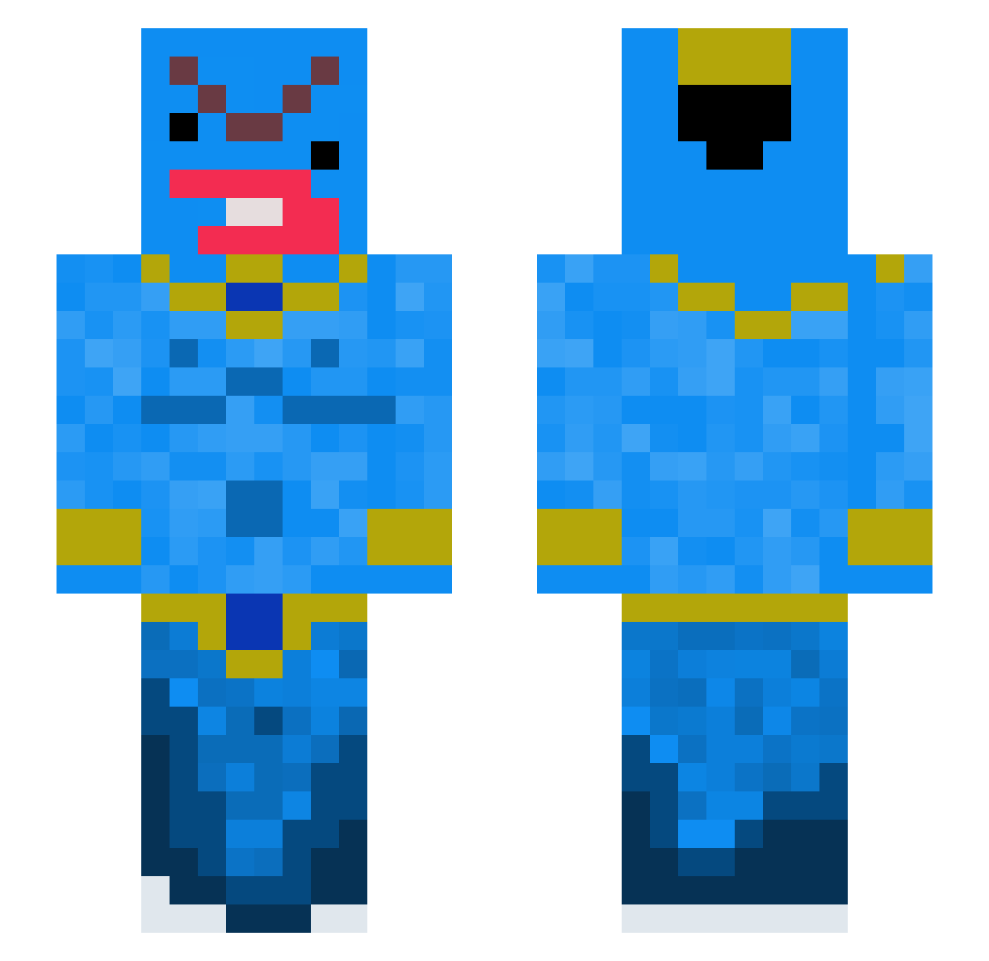 euuphoria Minecraft skin, front and back view