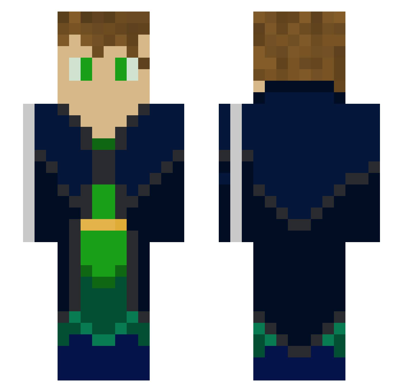 Pulud Minecraft skin, front and back view