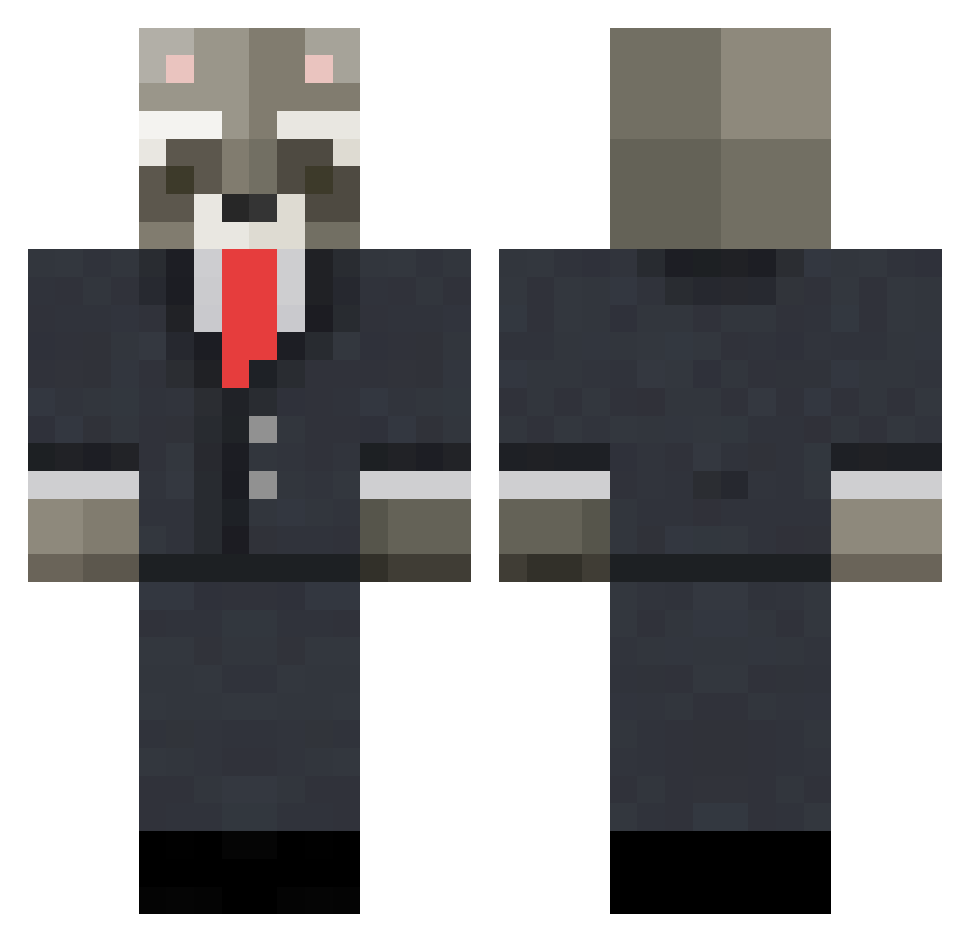T0xscrea Minecraft skin, front and back view