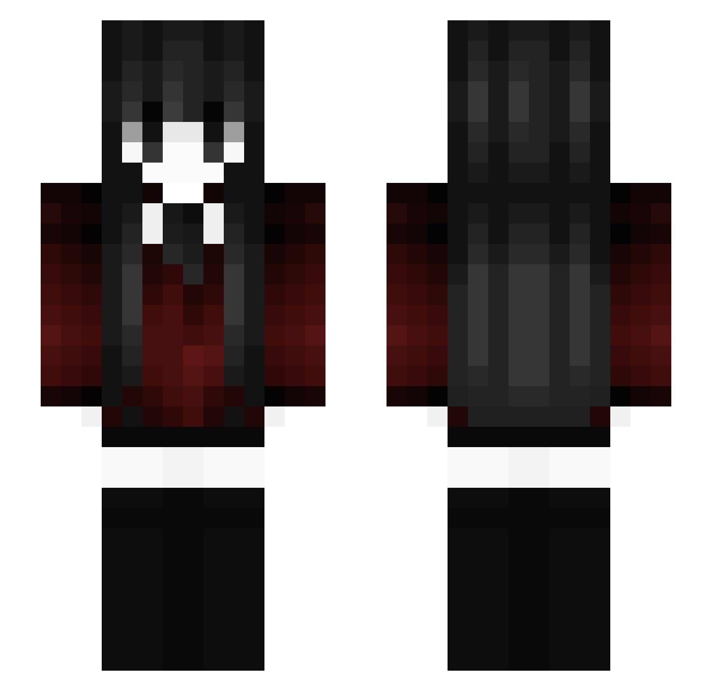 menfordinner Minecraft skin, front and back view