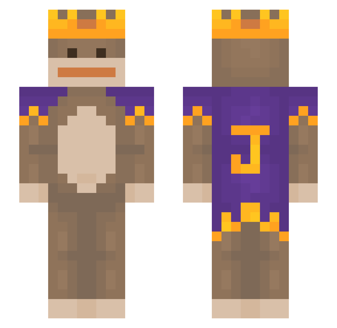 Jedsbeds Minecraft skin, front and back view