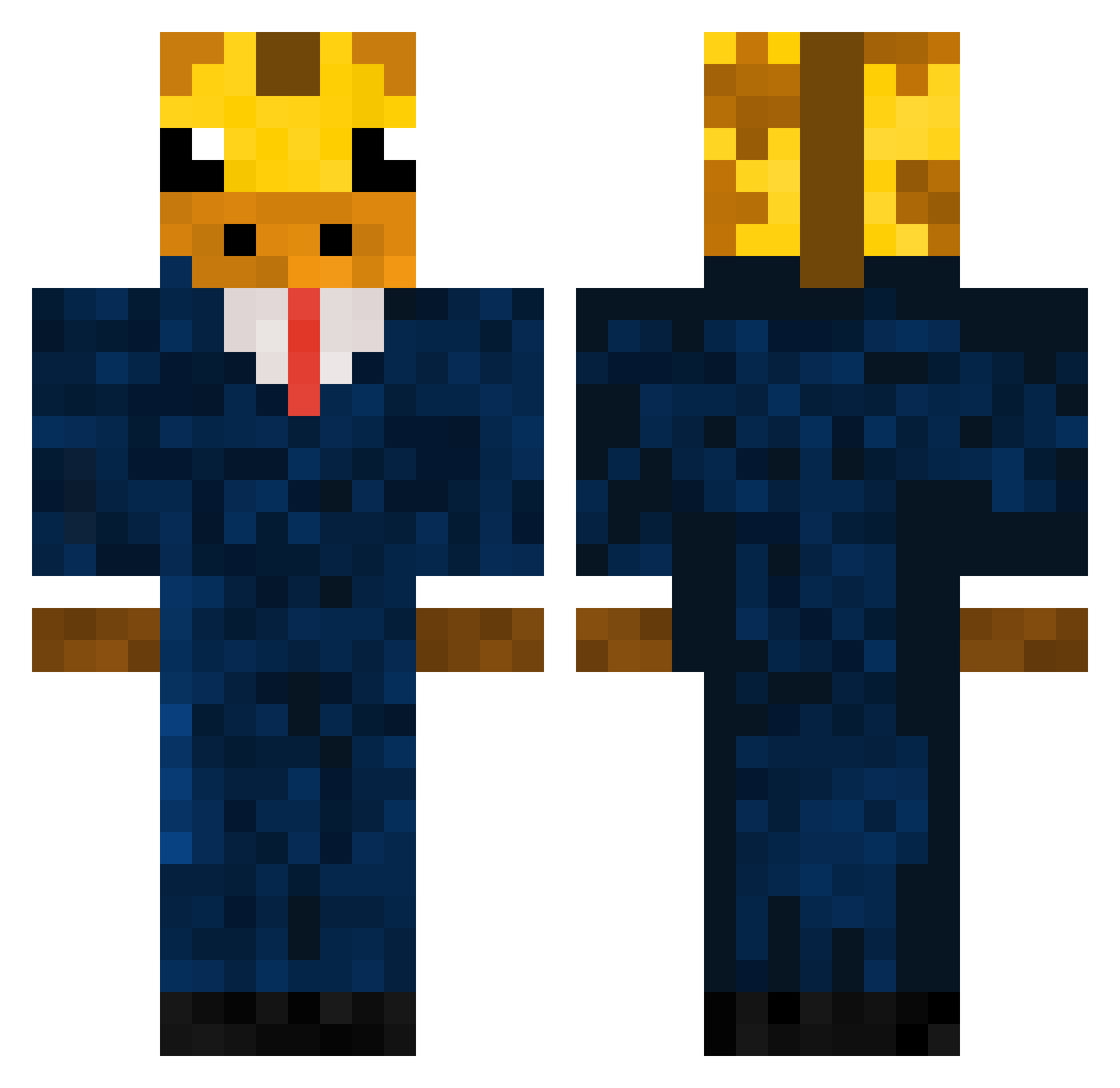 Girrafe2X Minecraft skin, front and back view