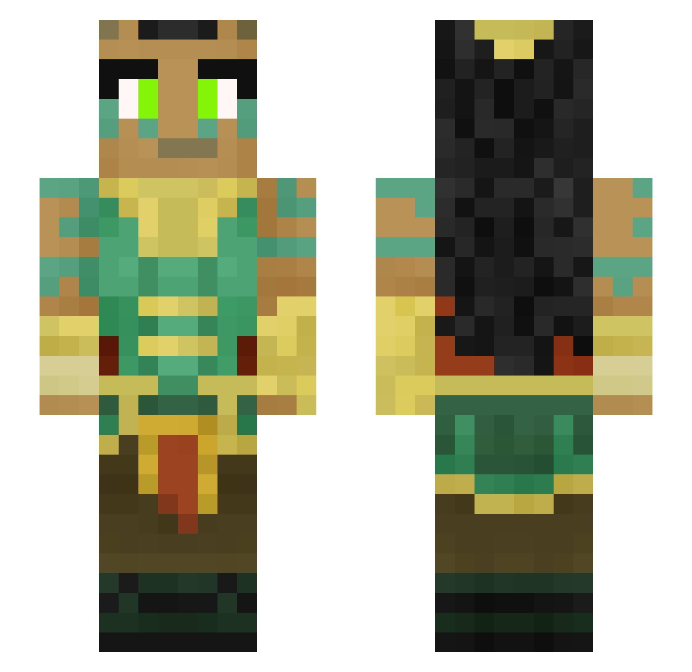 Furnarius Minecraft skin, front and back view
