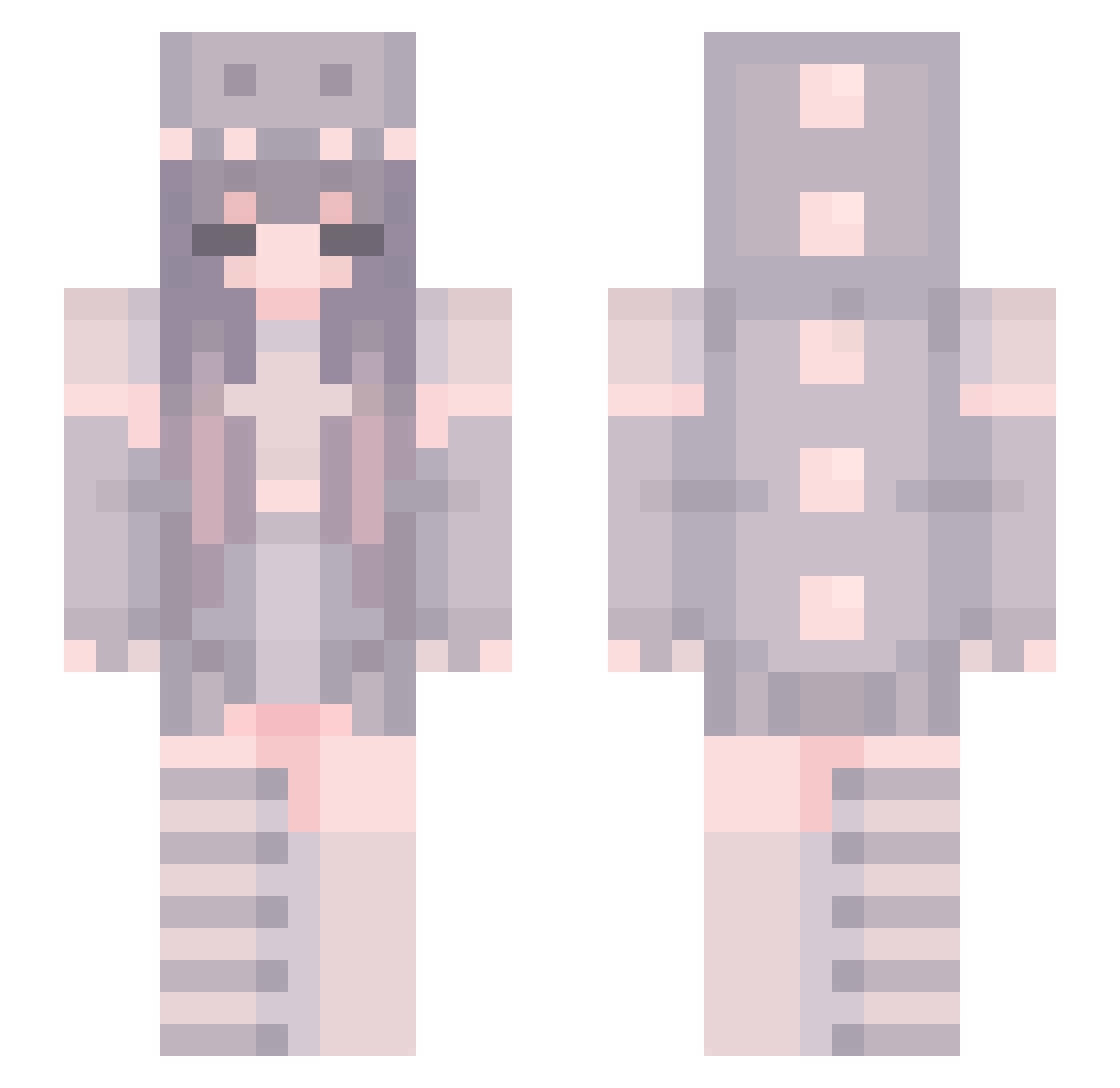 yusyuyi Minecraft skin, front and back view