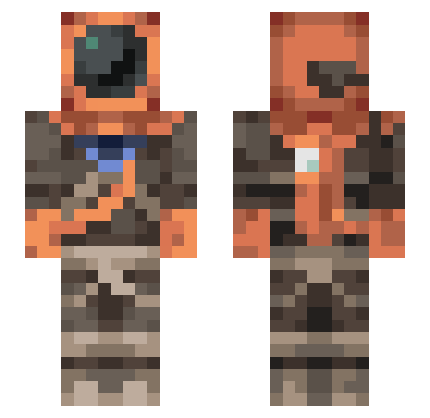 t3ntt Minecraft skin, front and back view
