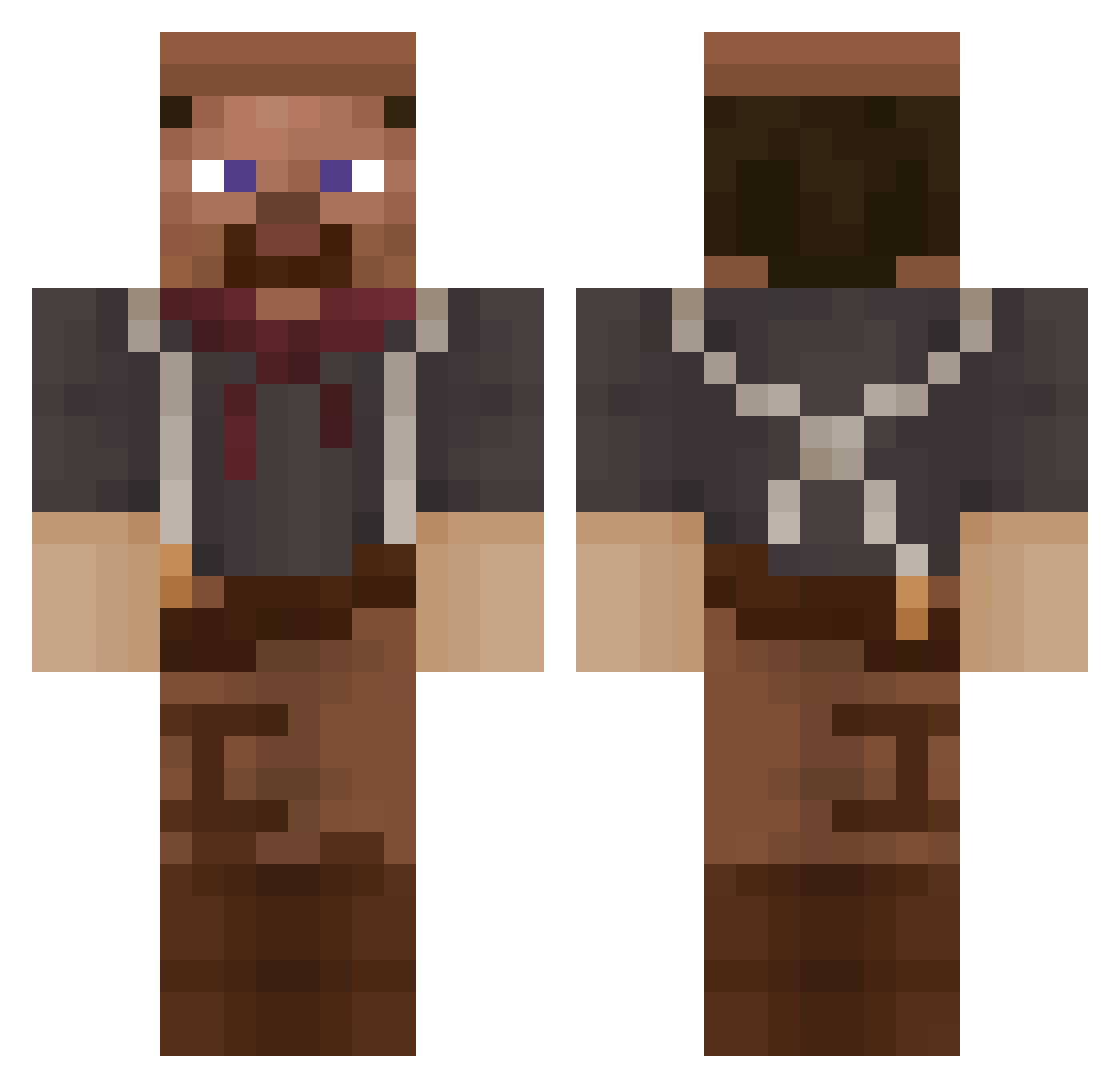 j_aime_Les_Pieds Minecraft skin, front and back view