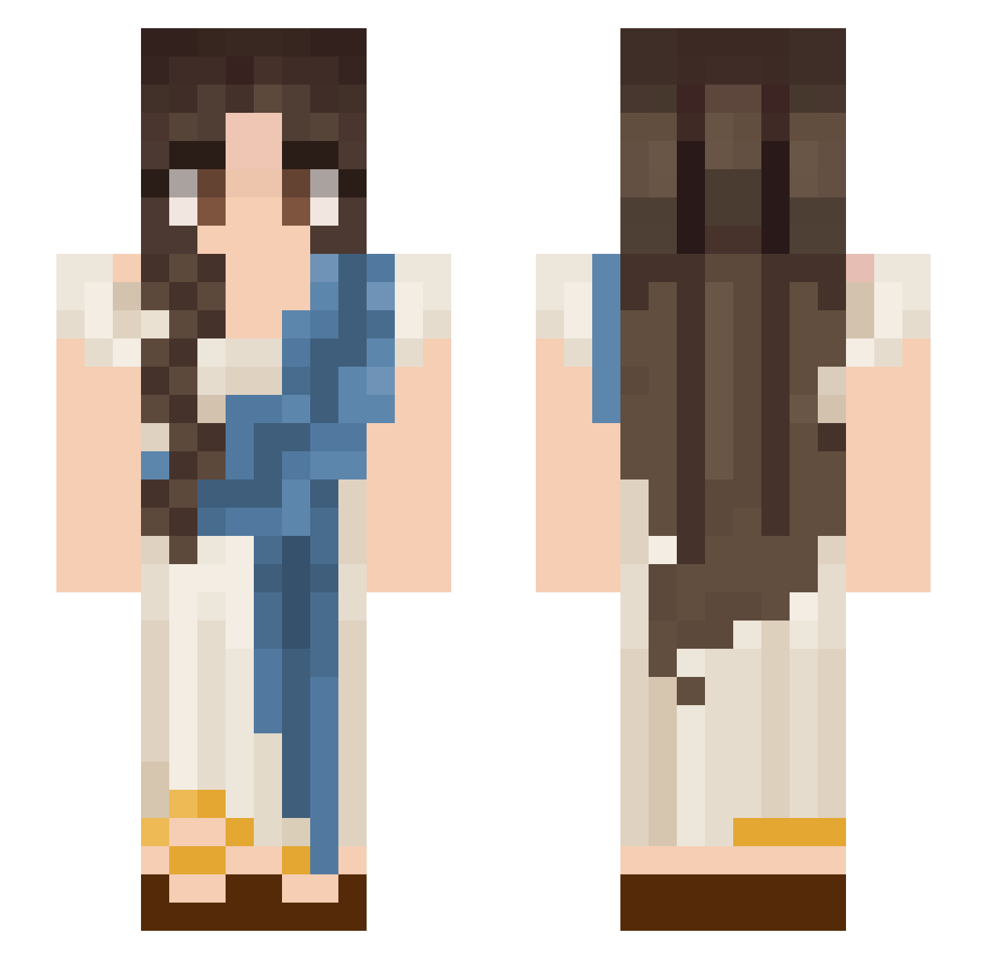CaptainFroggy Minecraft skin, front and back view