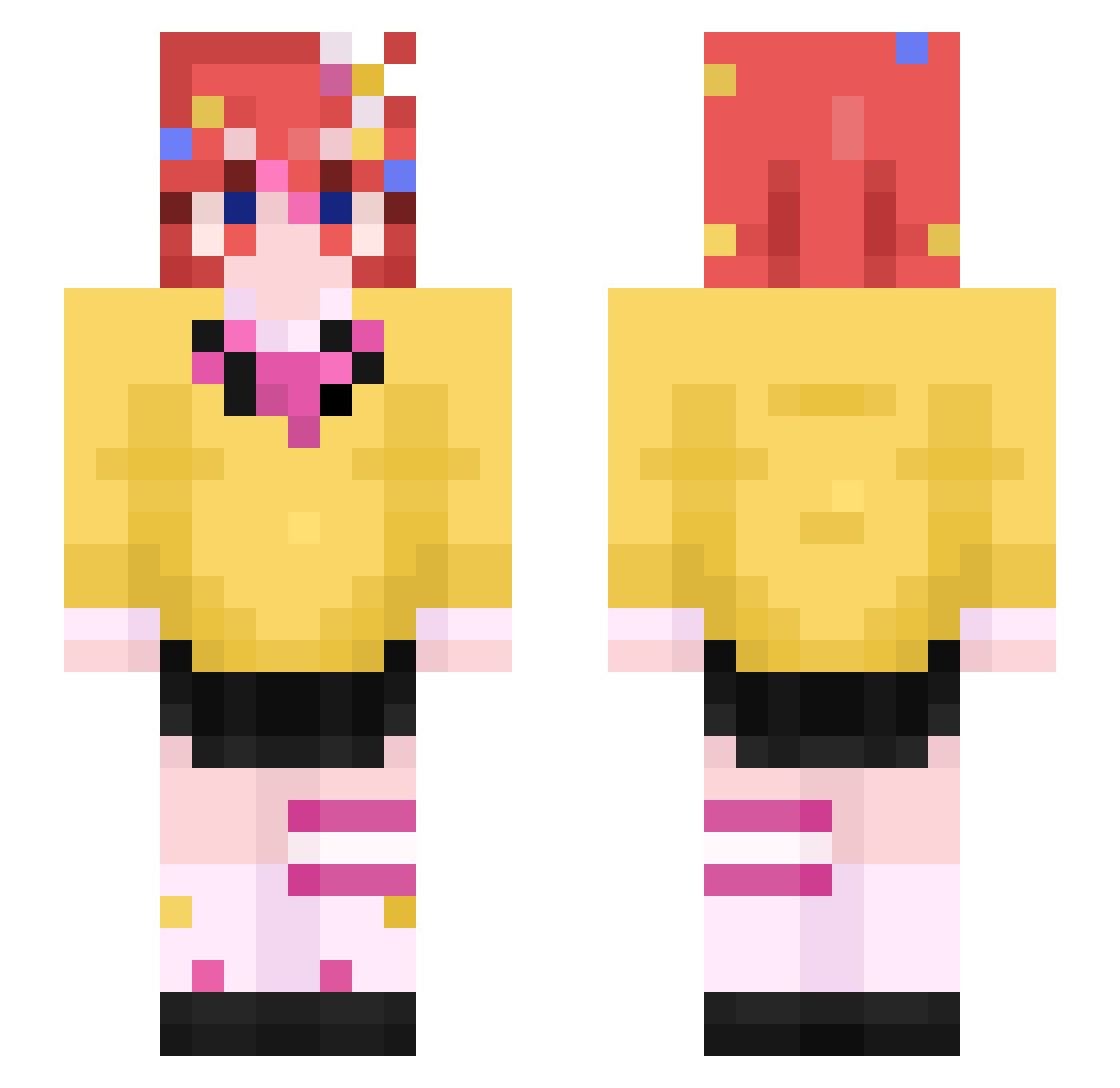 mokekw Minecraft skin, front and back view