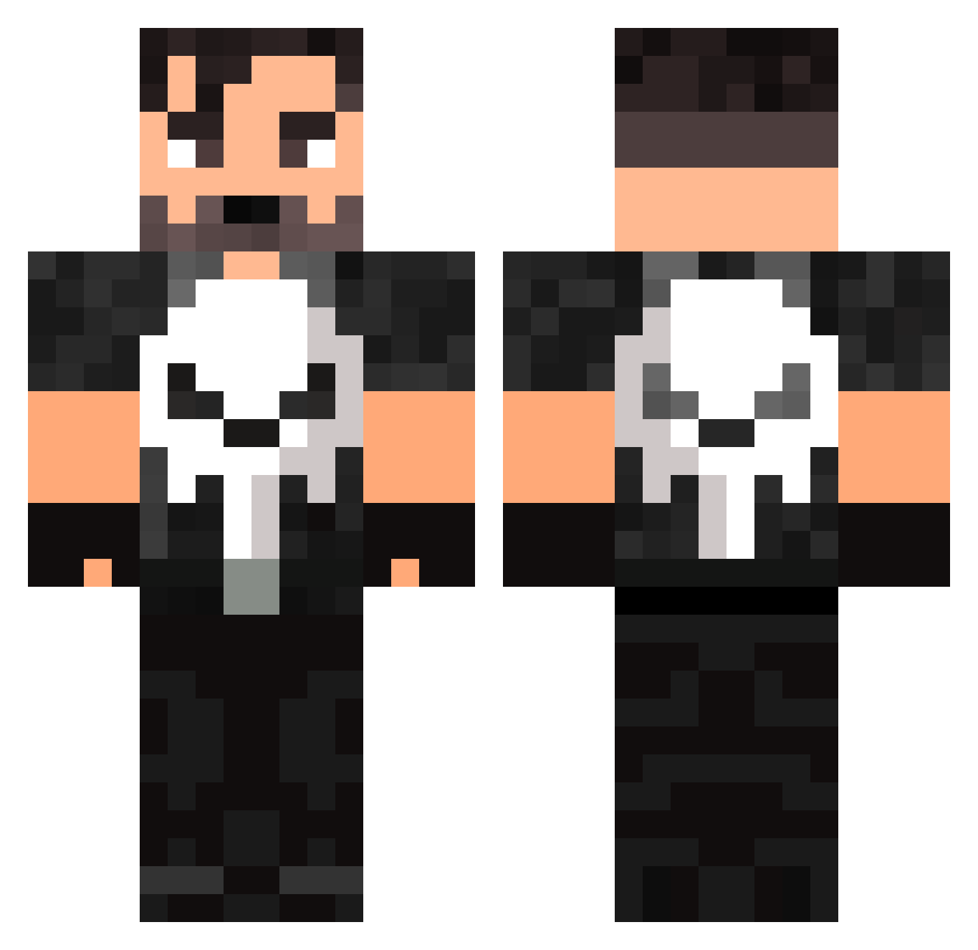 PerroCorporativo Minecraft skin, front and back view