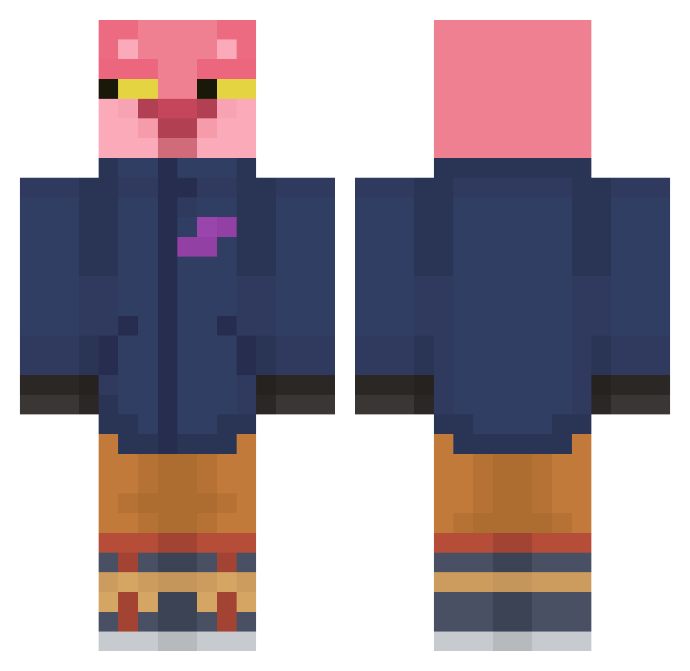 MFMANDO Minecraft skin, front and back view