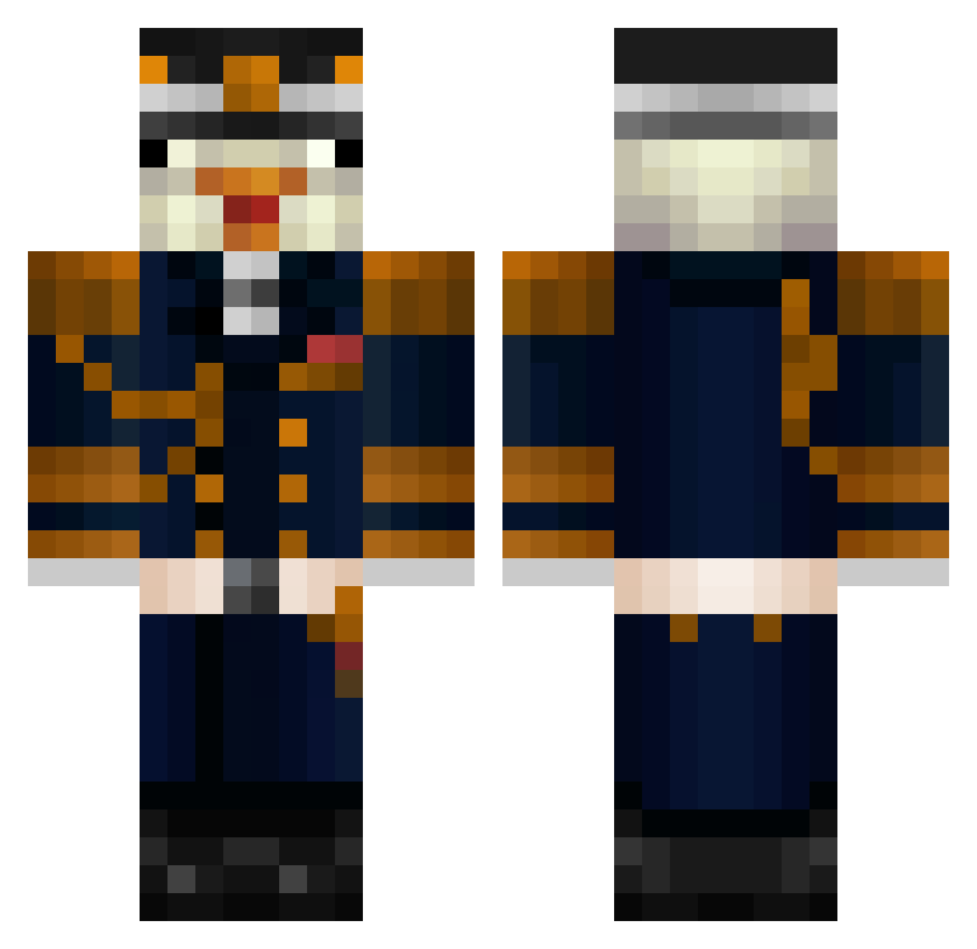 DirectBehindYou Minecraft skin, front and back view