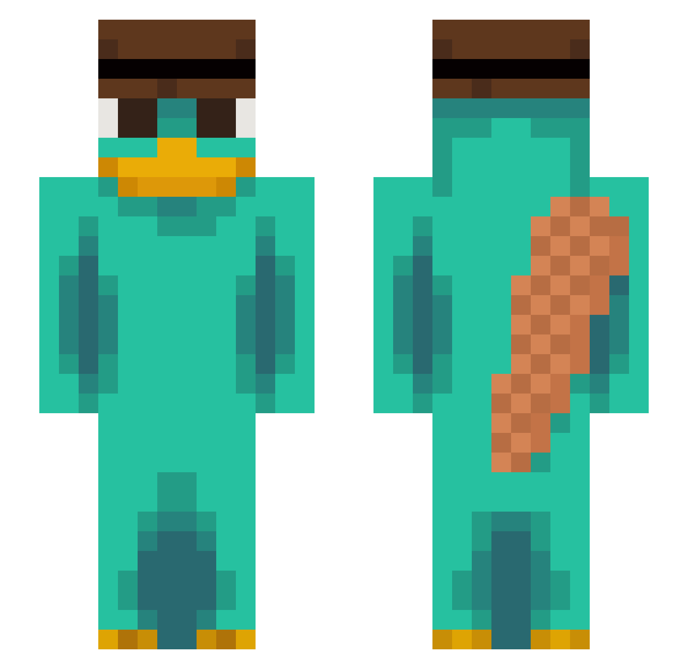 profold Minecraft skin, front and back view
