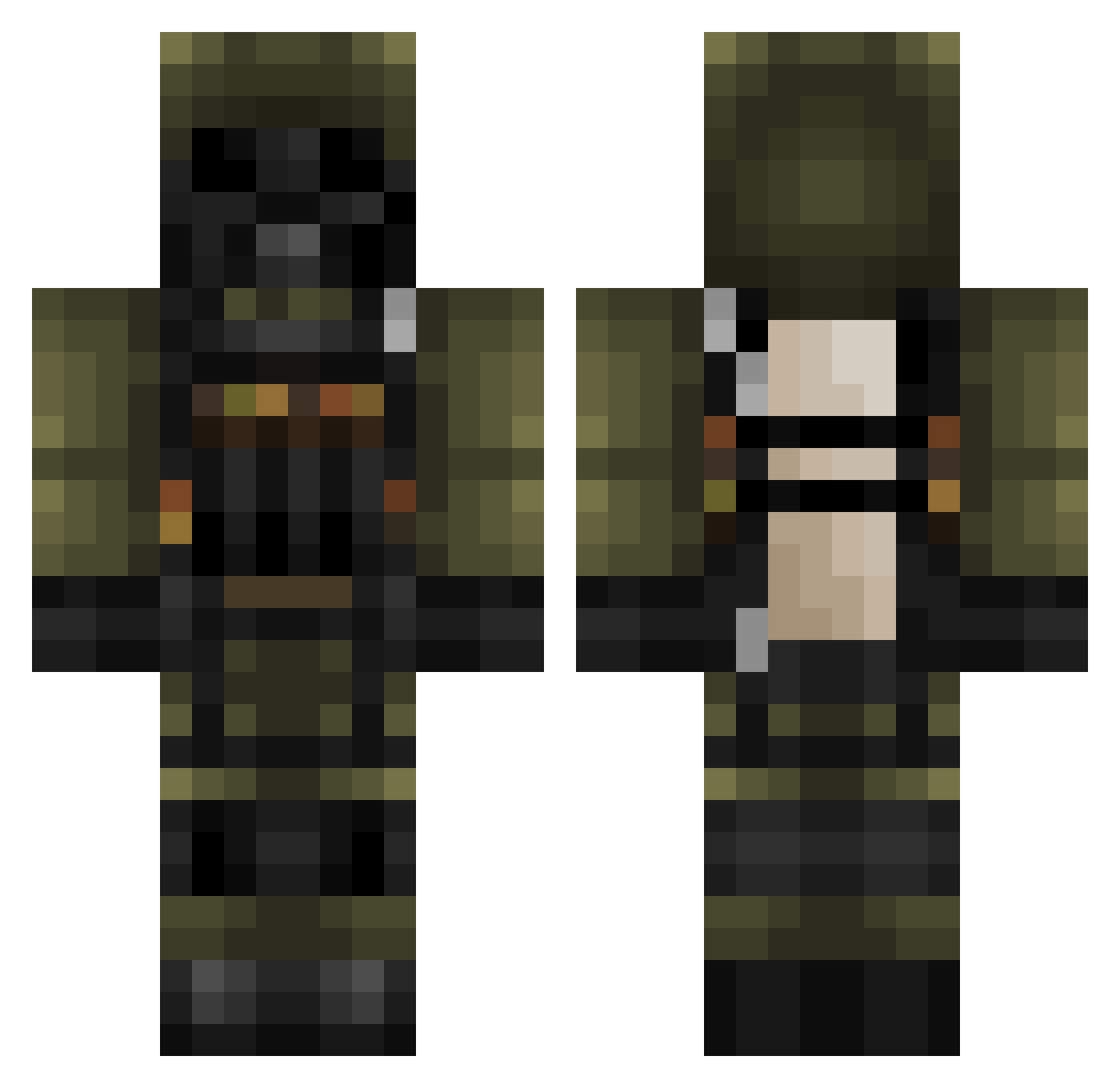 ParpDaddy Minecraft skin, front and back view