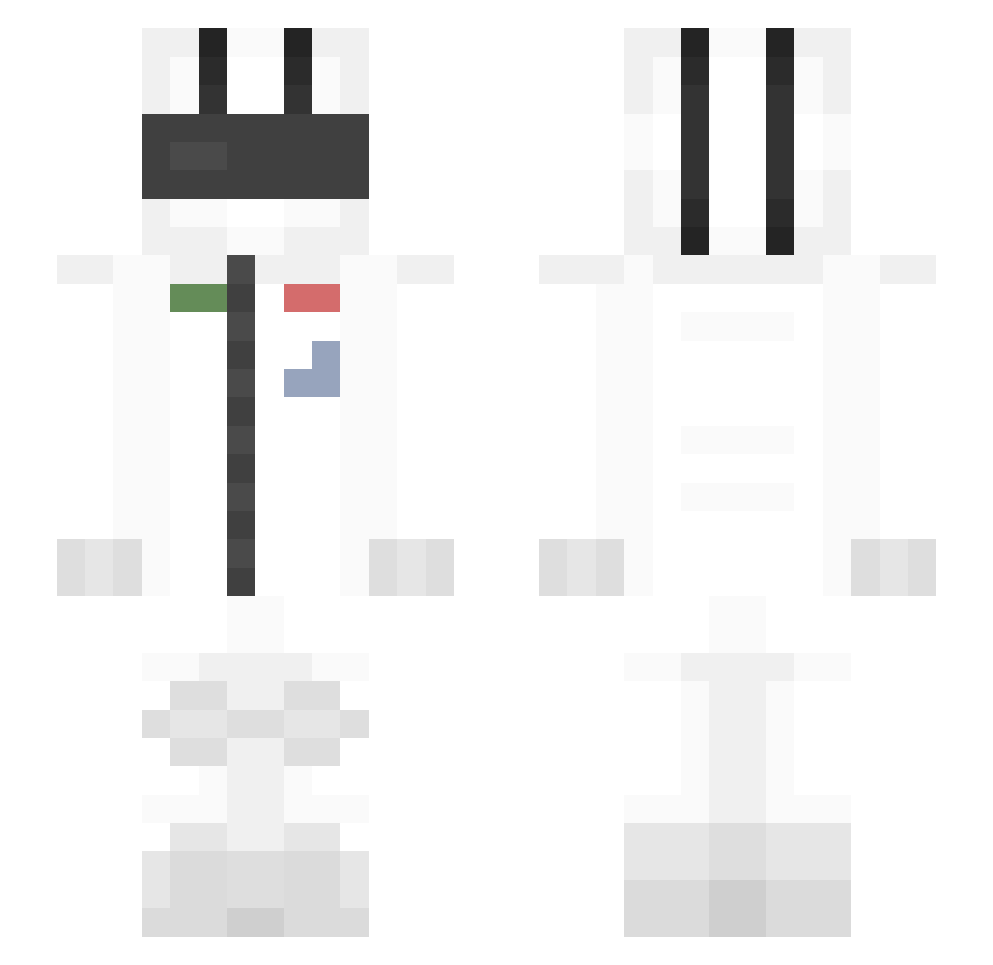 Destrudot Minecraft skin, front and back view