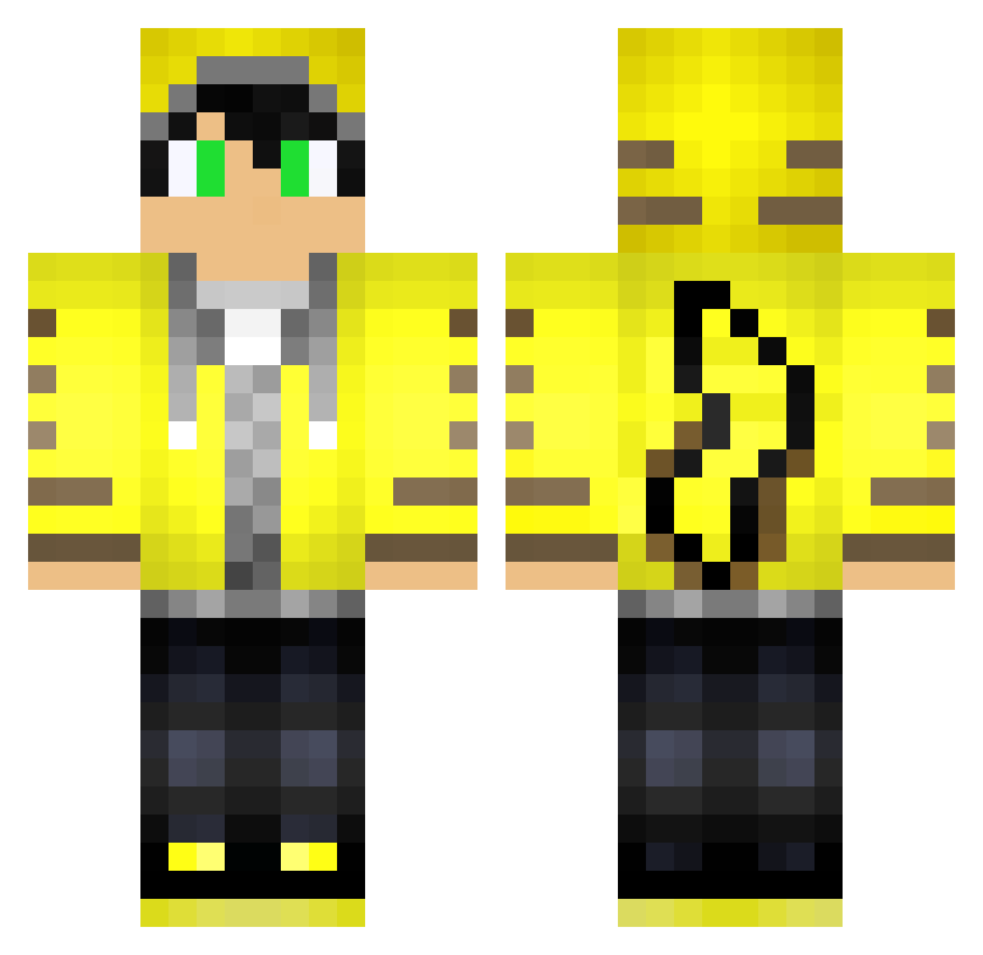 ElvinGamingLOL Minecraft skin, front and back view