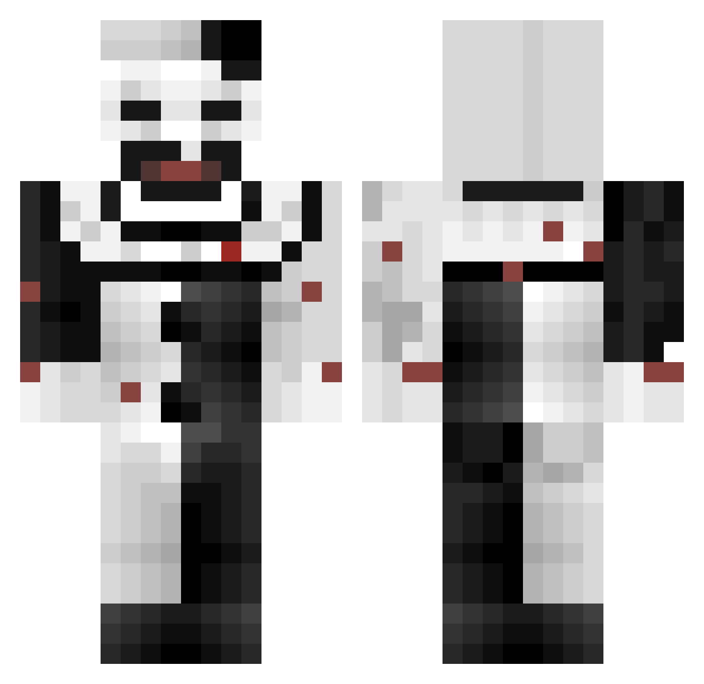 MarvinVIII Minecraft skin, front and back view