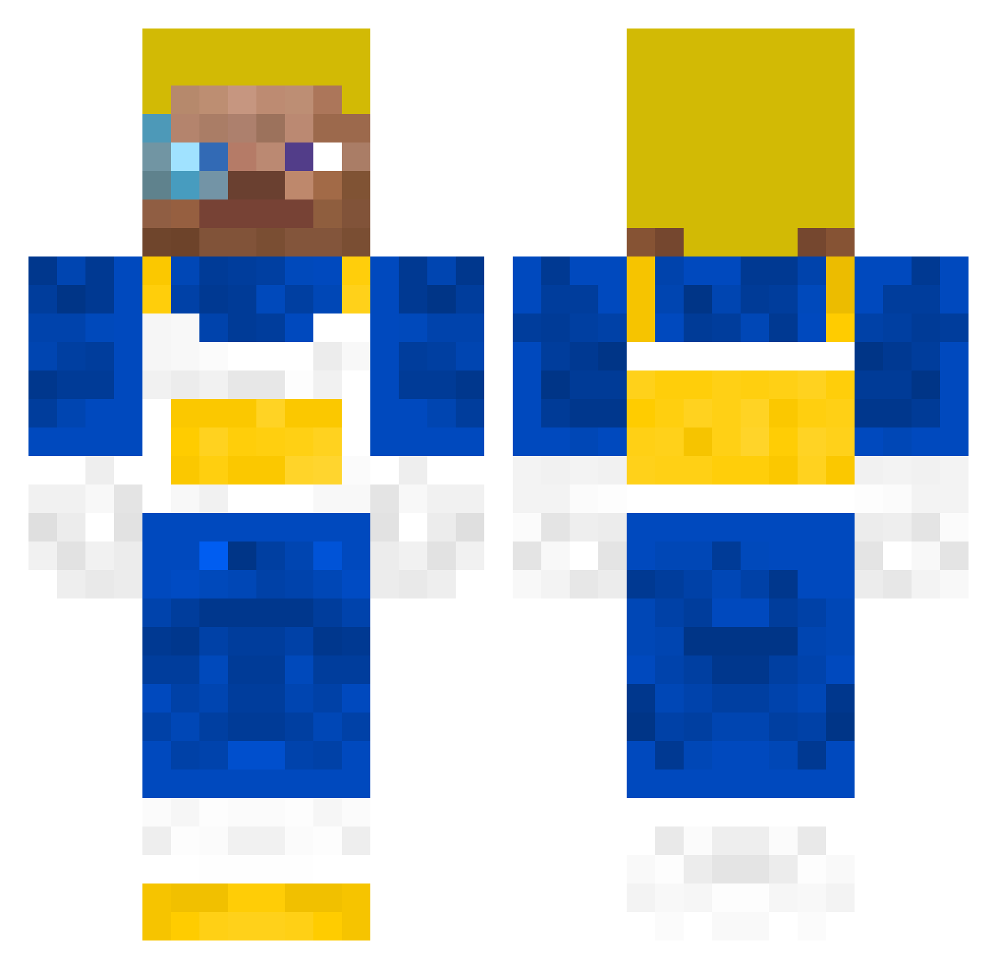 DrBlockBeard Minecraft skin, front and back view