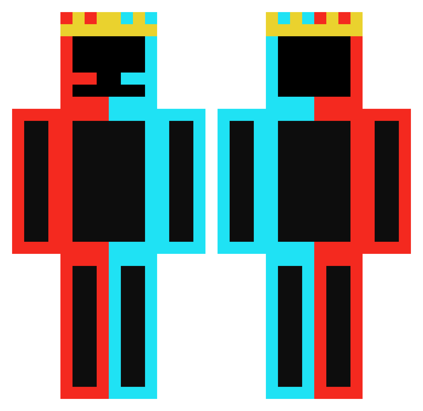 Theking09876 Minecraft skin, front and back view