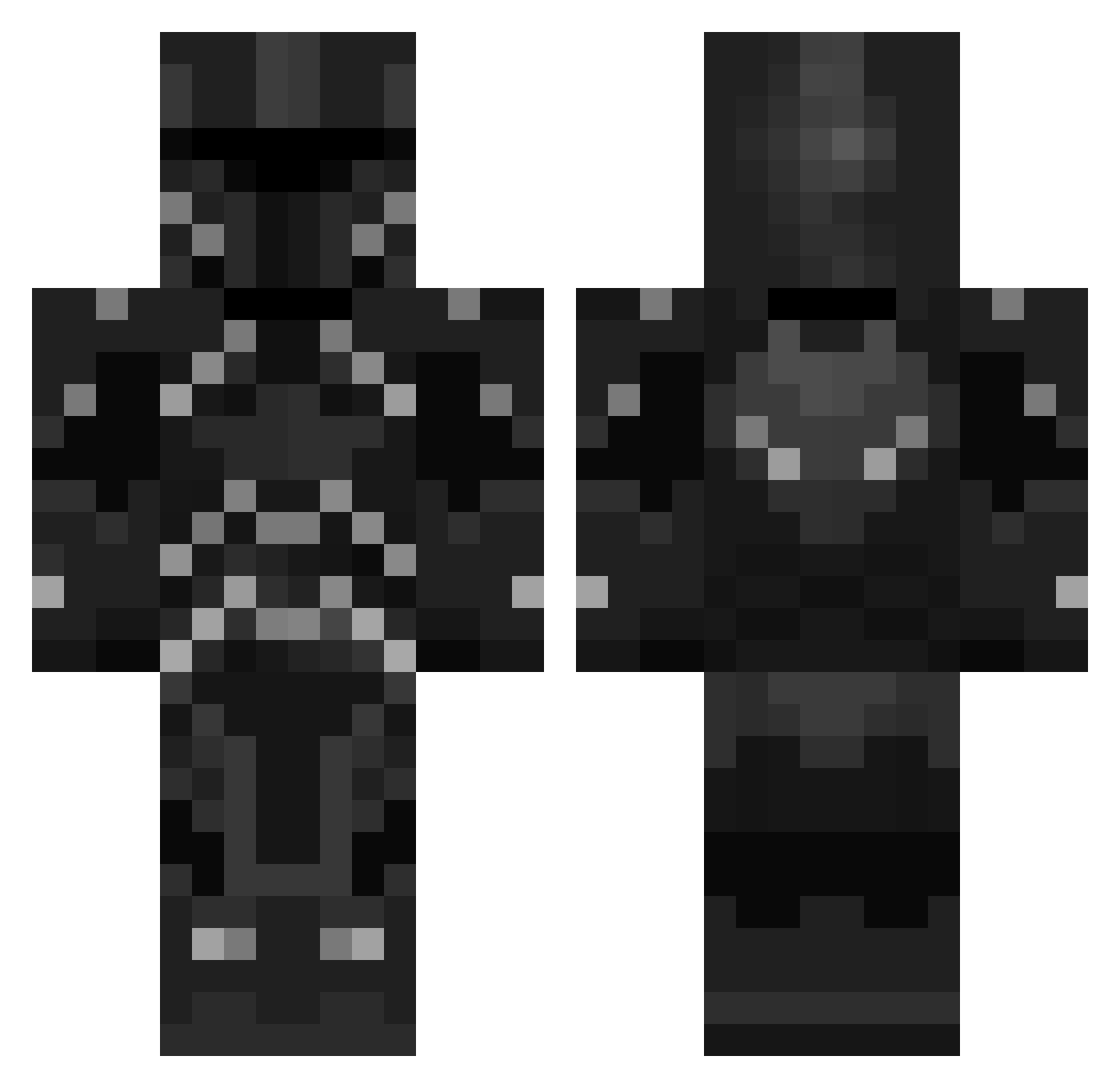 SinexLord Minecraft skin, front and back view