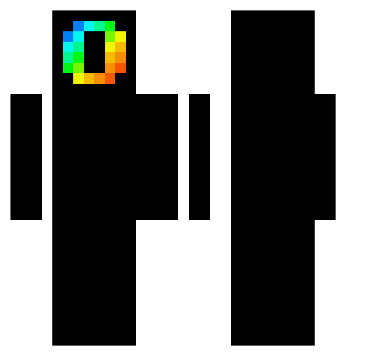Venom_abi Minecraft skin, front and back view