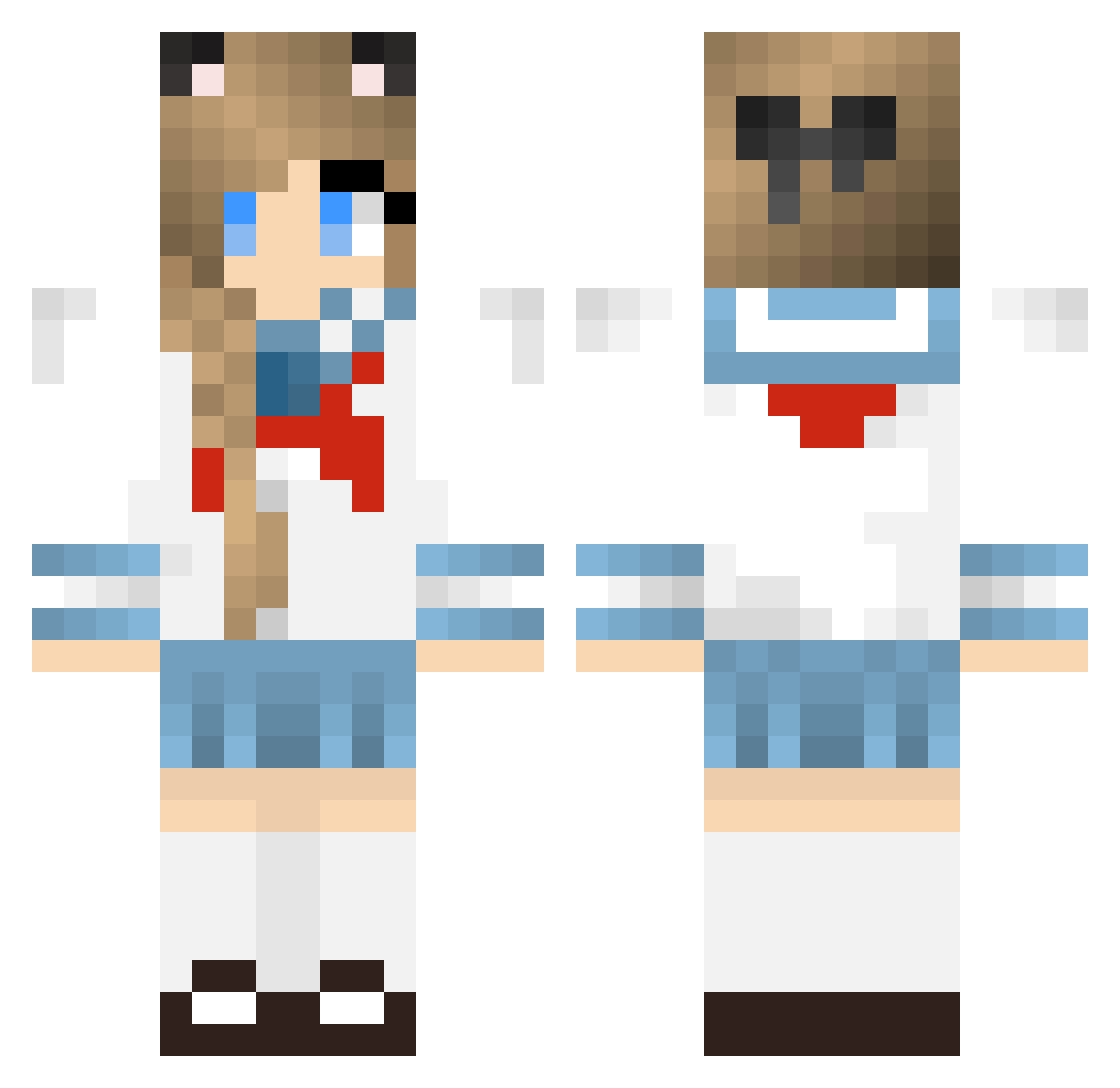 x_xx_xx Minecraft skin, front and back view