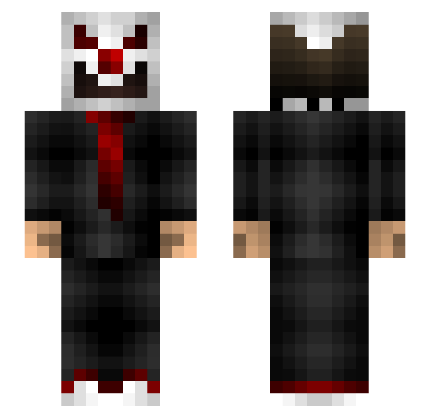 TwentyBramYT Minecraft skin, front and back view