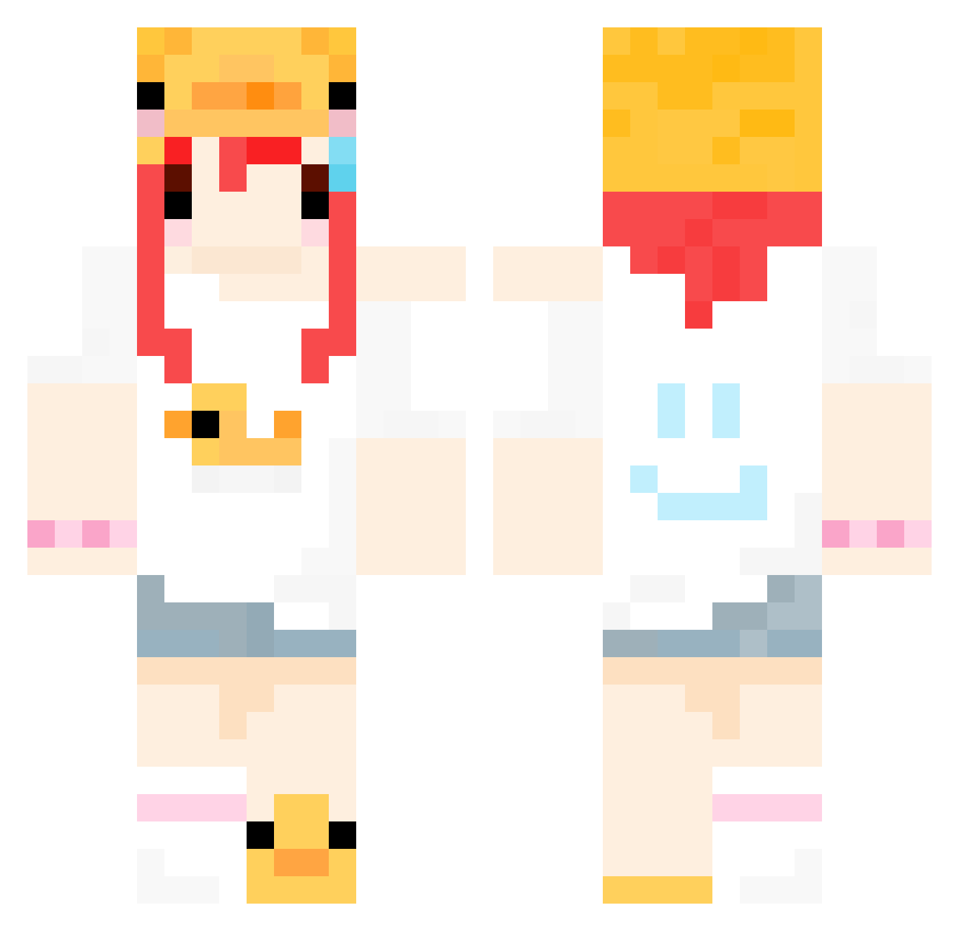 i0ffy Minecraft skin, front and back view