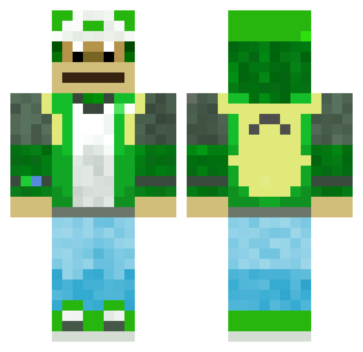 Unaxar Minecraft skin, front and back view