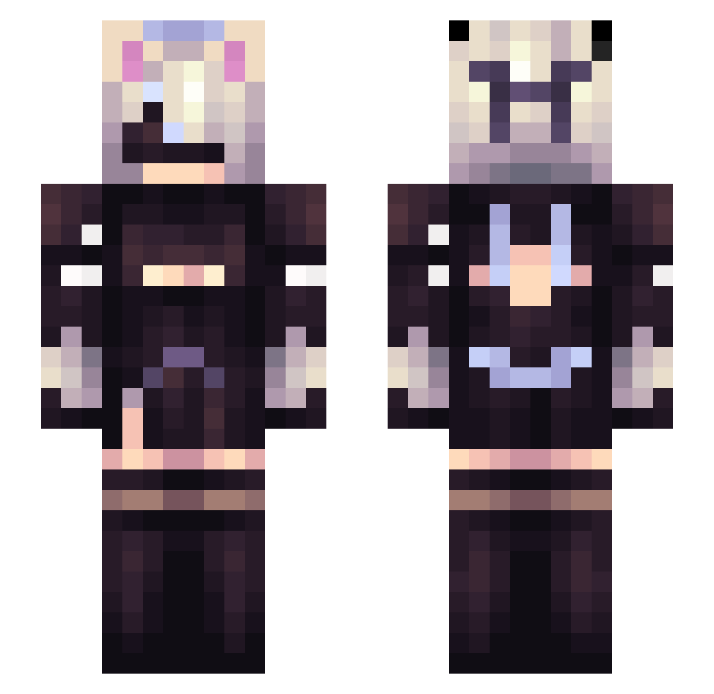 disroot Minecraft skin, front and back view