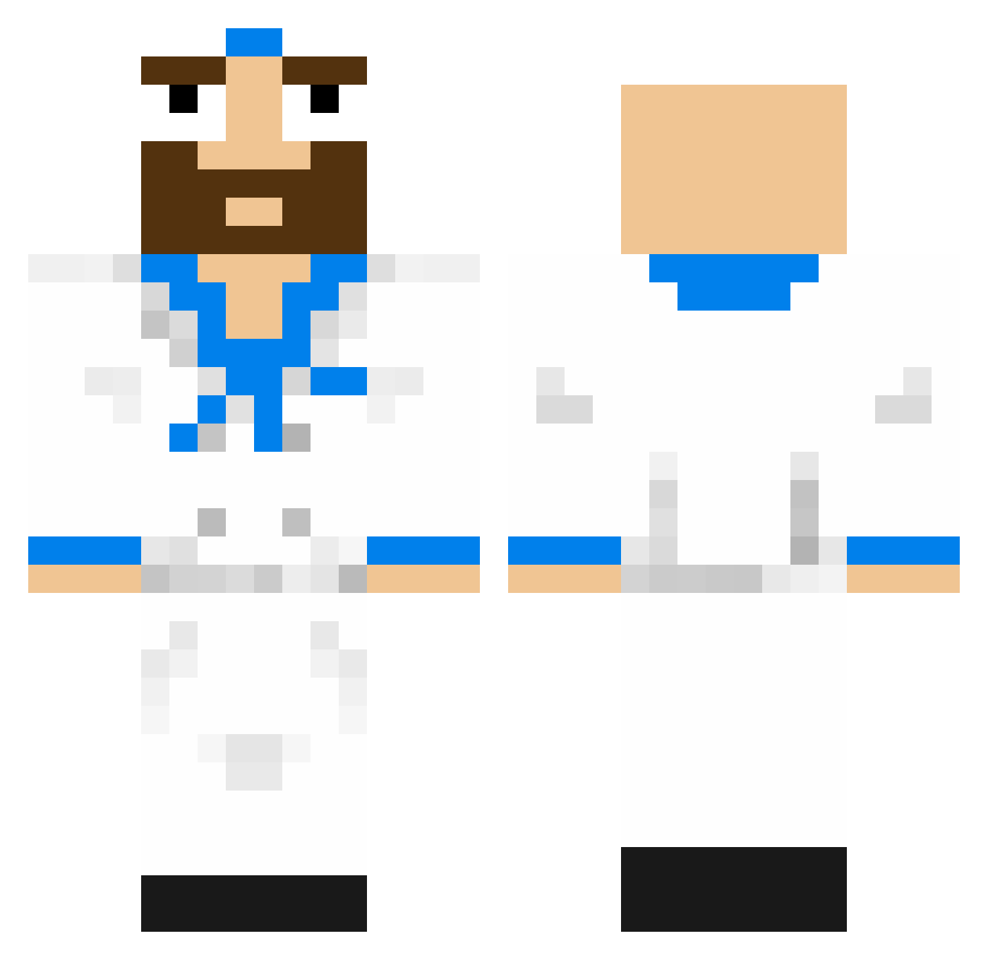 Scallops Minecraft skin, front and back view