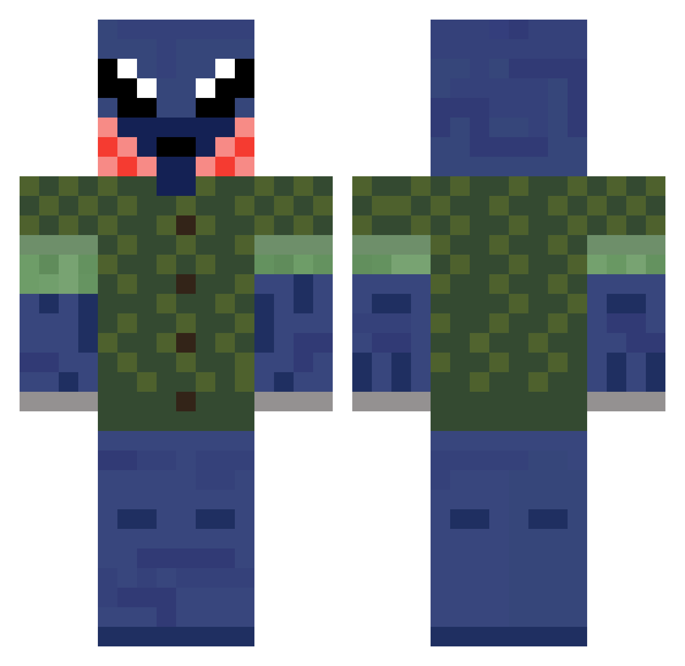 Prympowicz Minecraft skin, front and back view