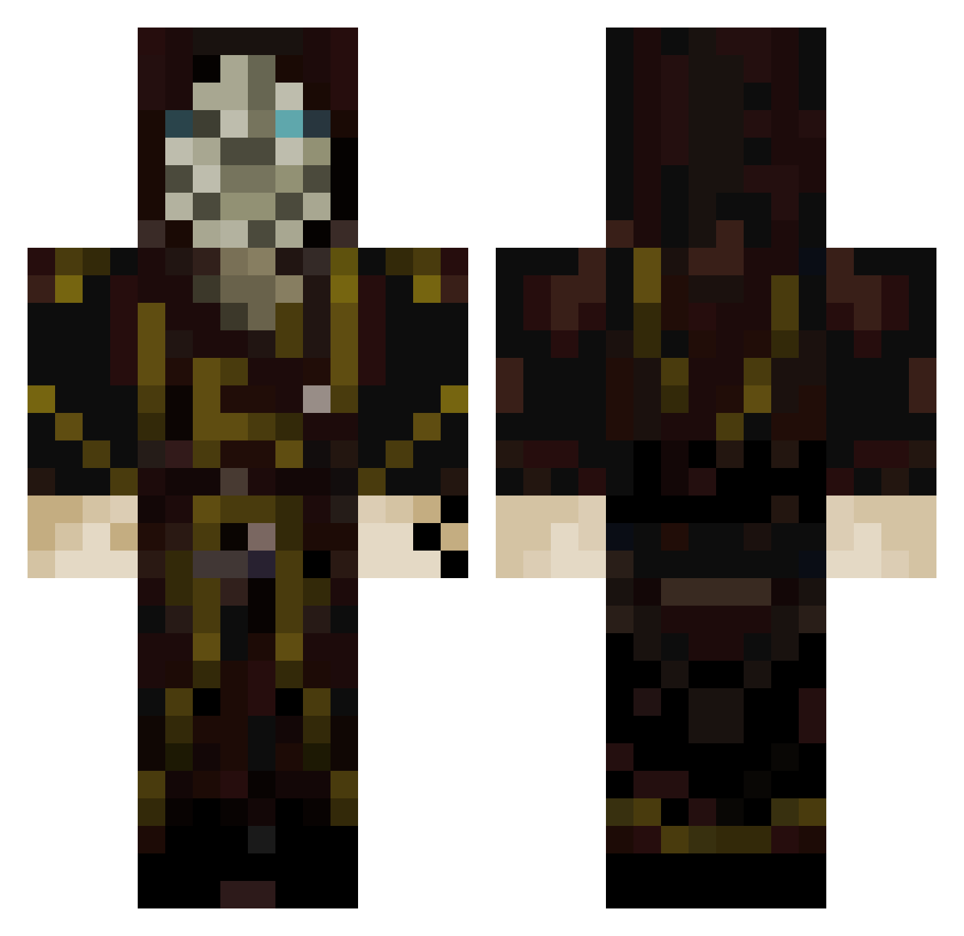 Wagon69 Minecraft skin, front and back view