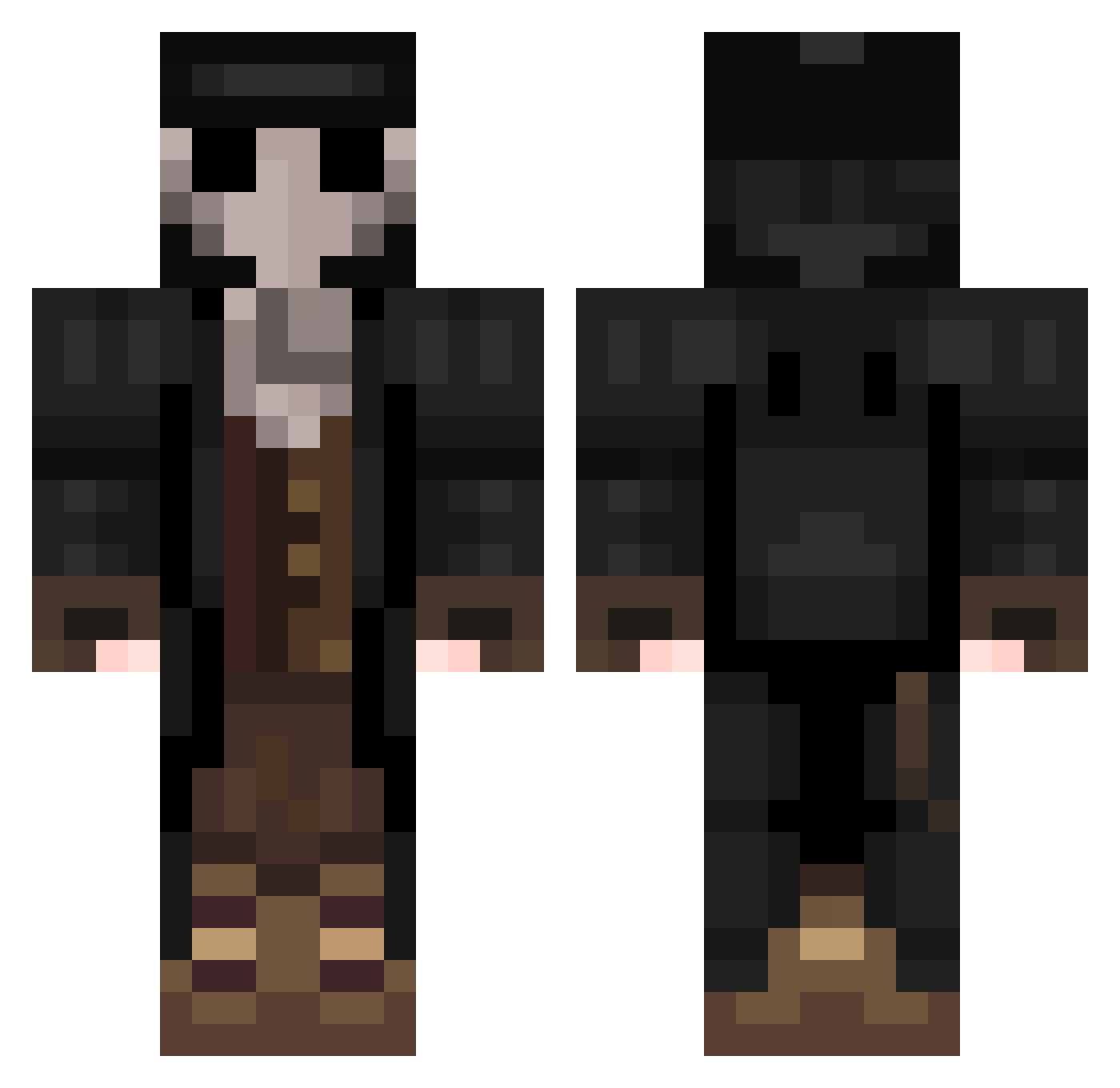 Newttella17 Minecraft skin, front and back view