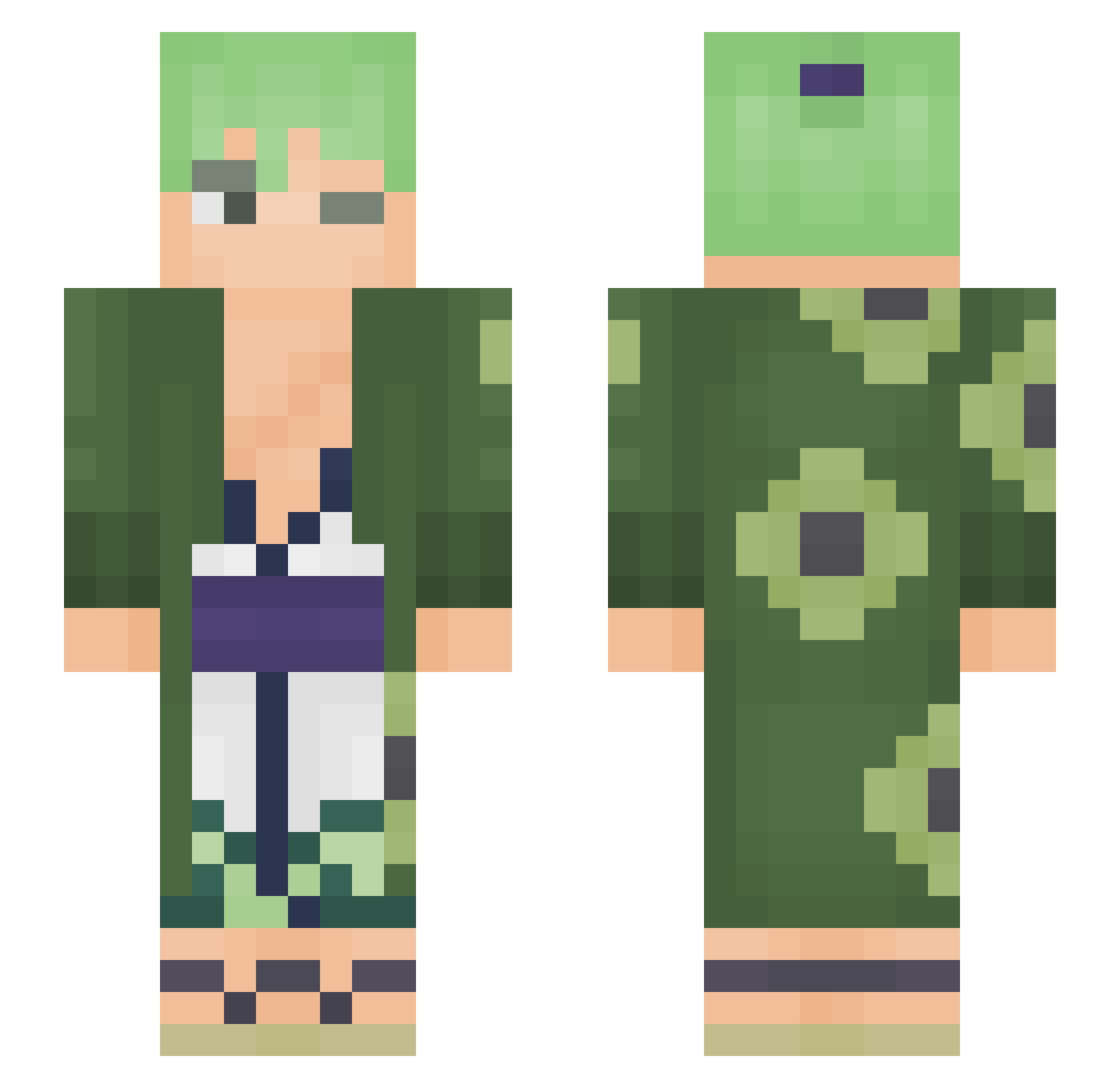 poxuy Minecraft skin, front and back view
