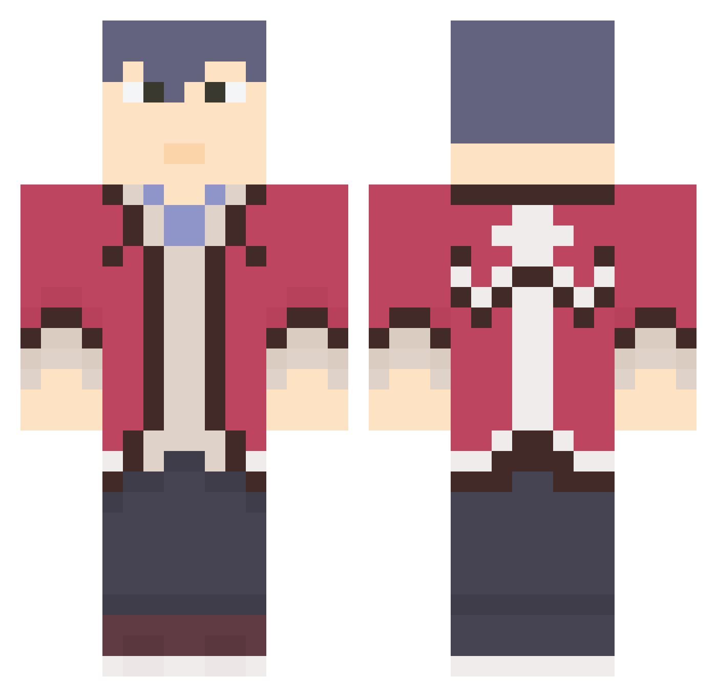 Samiralhydia Minecraft skin, front and back view